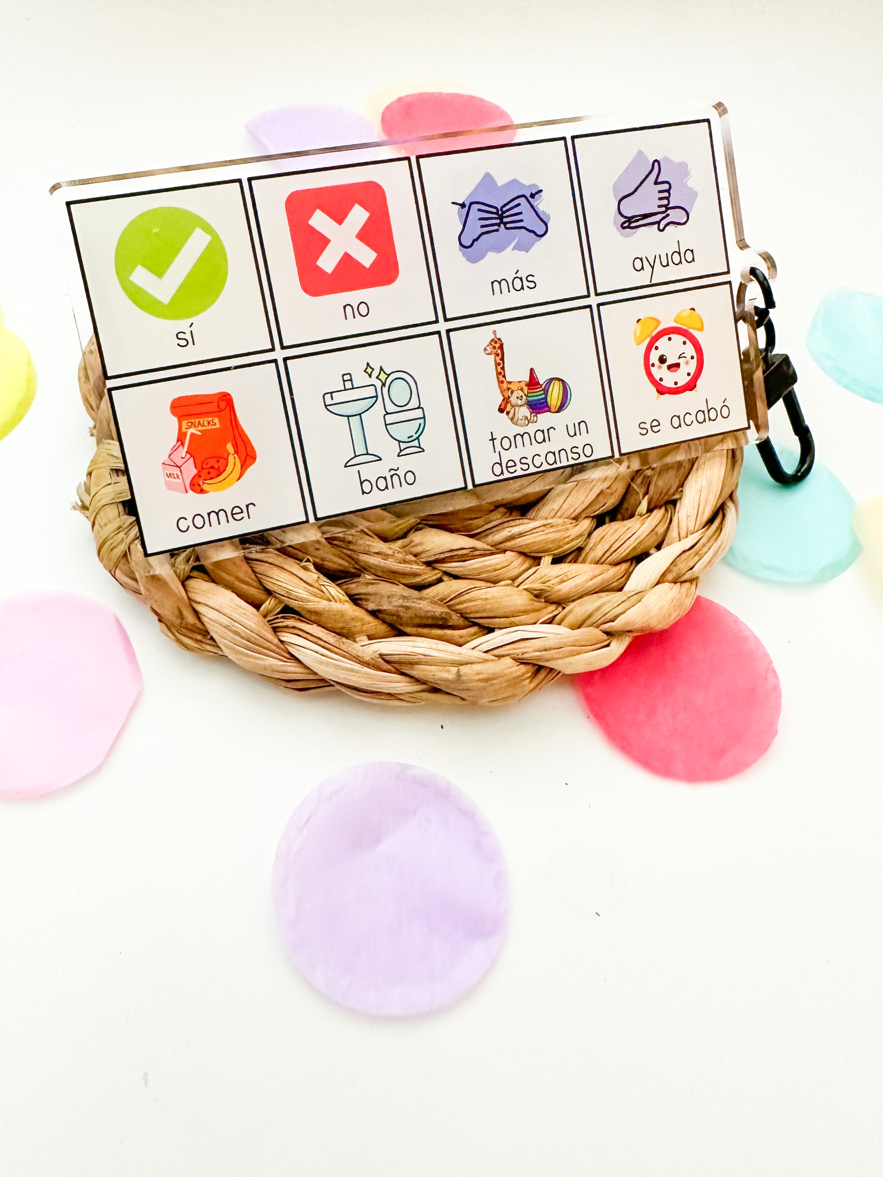 Keychain Aac Mini AAC Board Keychain – Play Therapy Creative