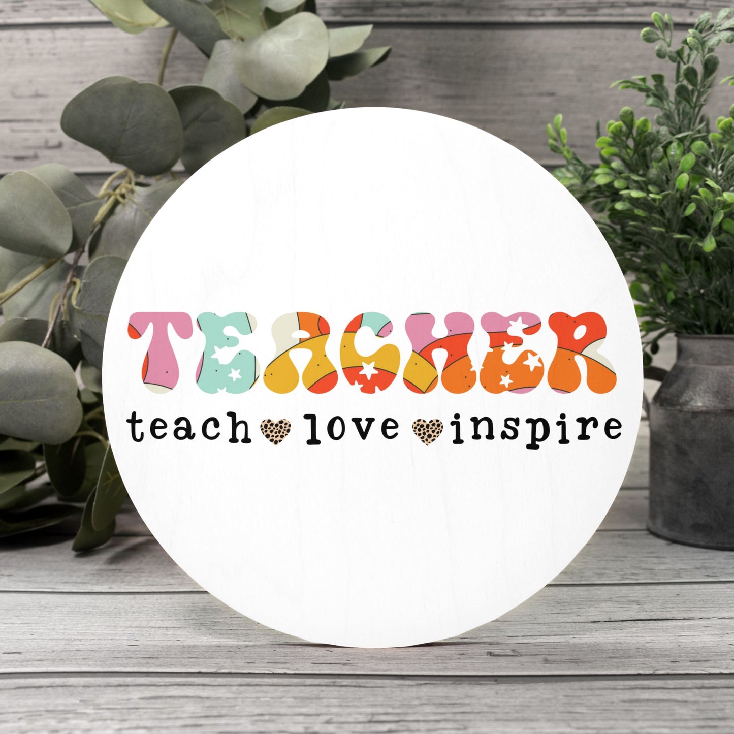 Teacher Wood Door Sign (10 inch)