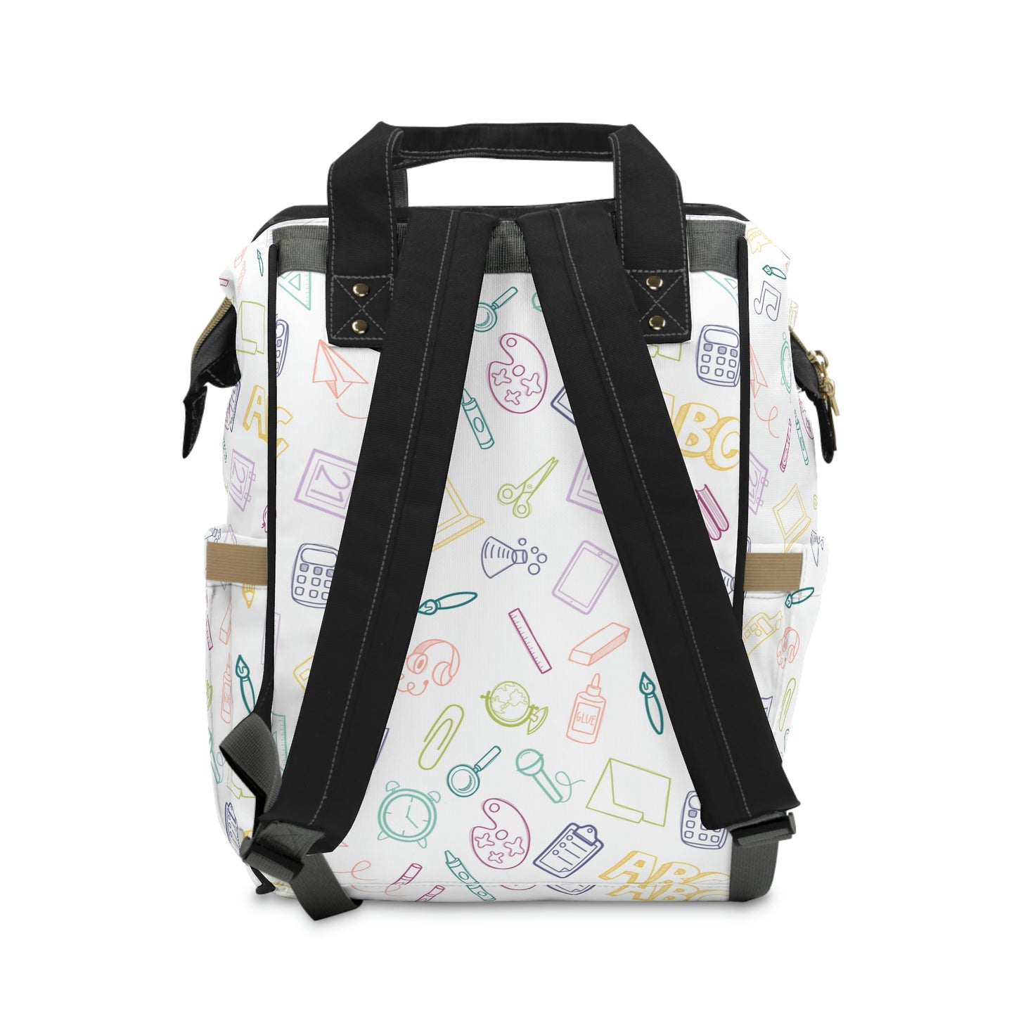 Muted Rainbow Elementary Doodles Backpack