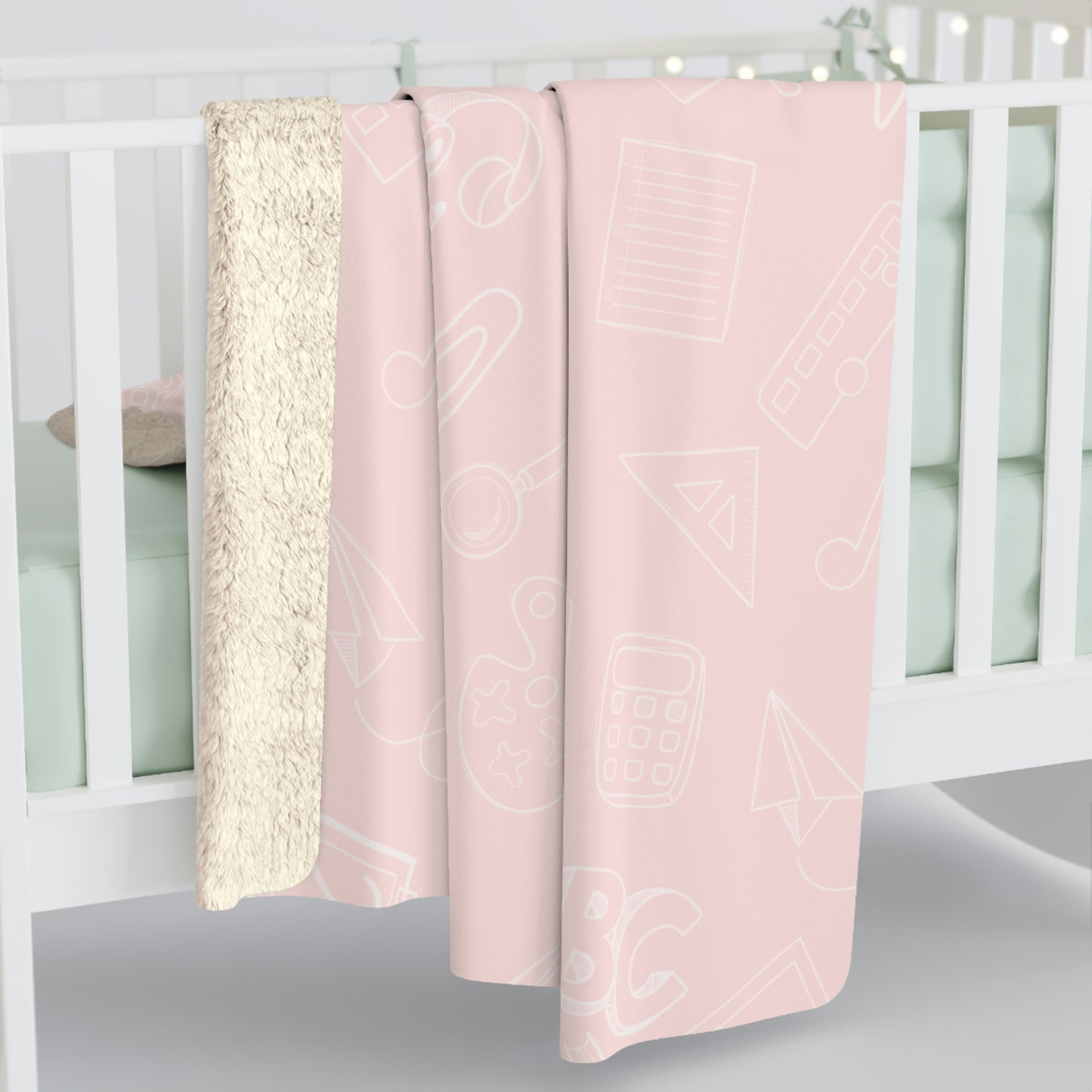 Pink Elementary Sherpa Blanket