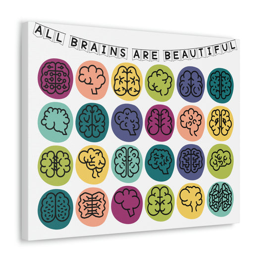 All Brains Are Beautiful Canvas Print (20 x 16 in)