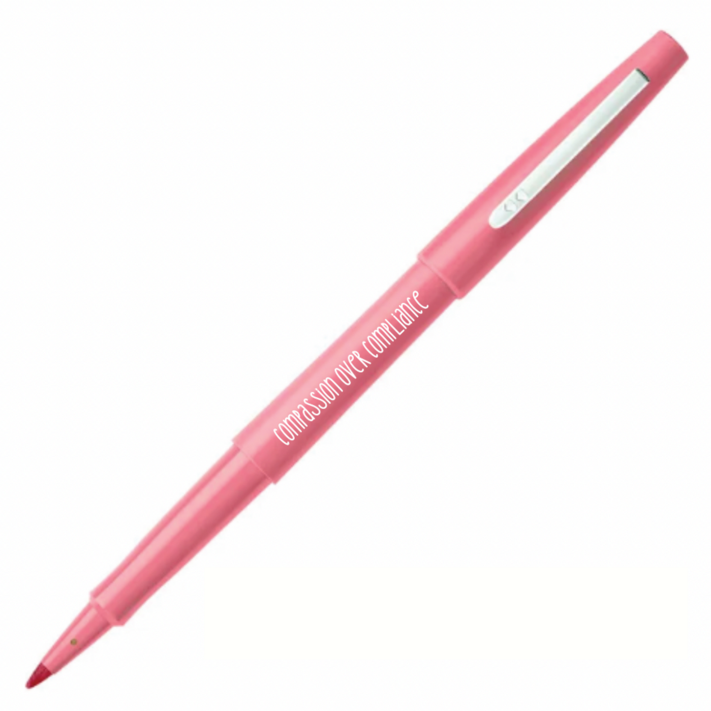 Compassion Over Compliance Flair Pen (Pink)