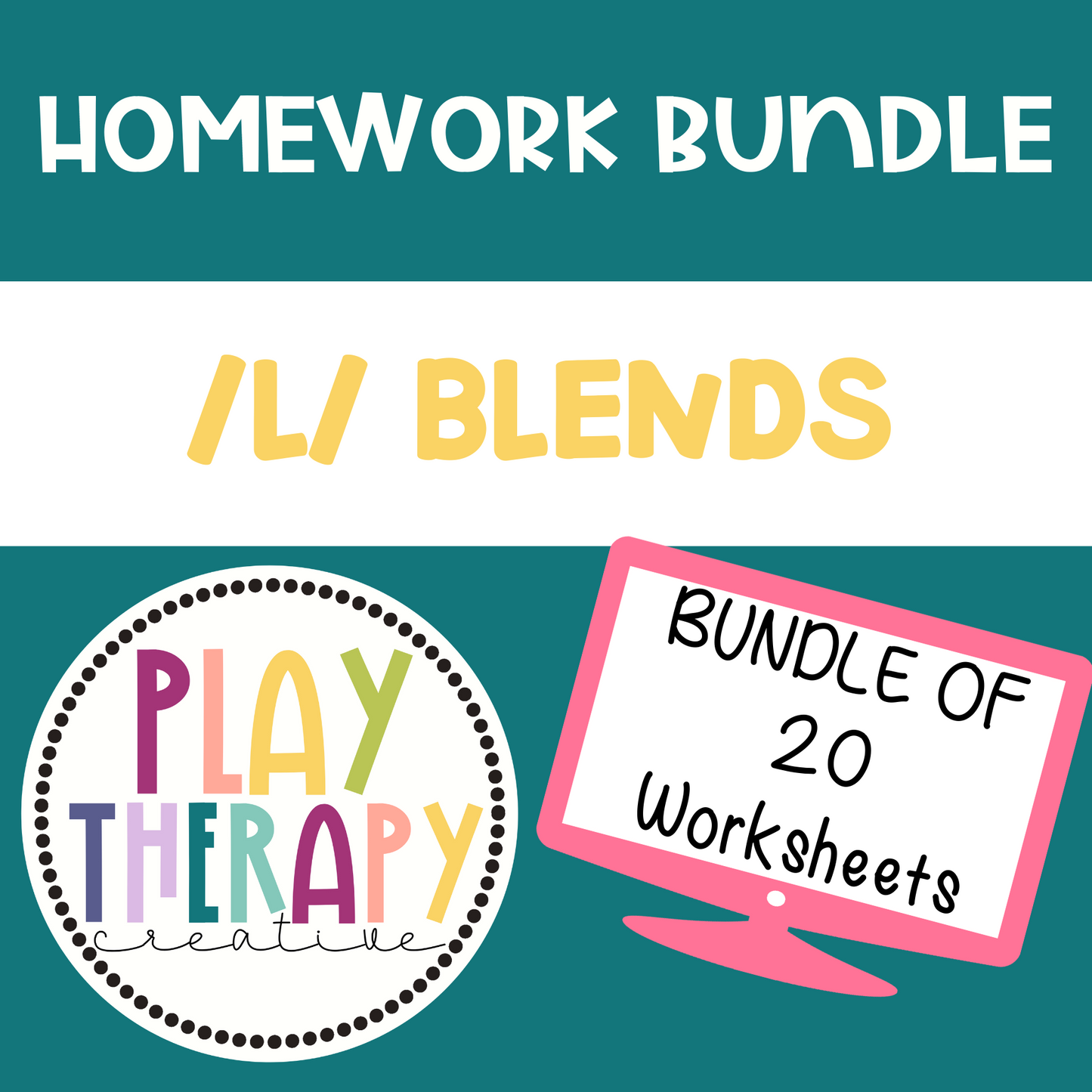 Summer Homework for Articulation Speech Therapy /L/ Blends