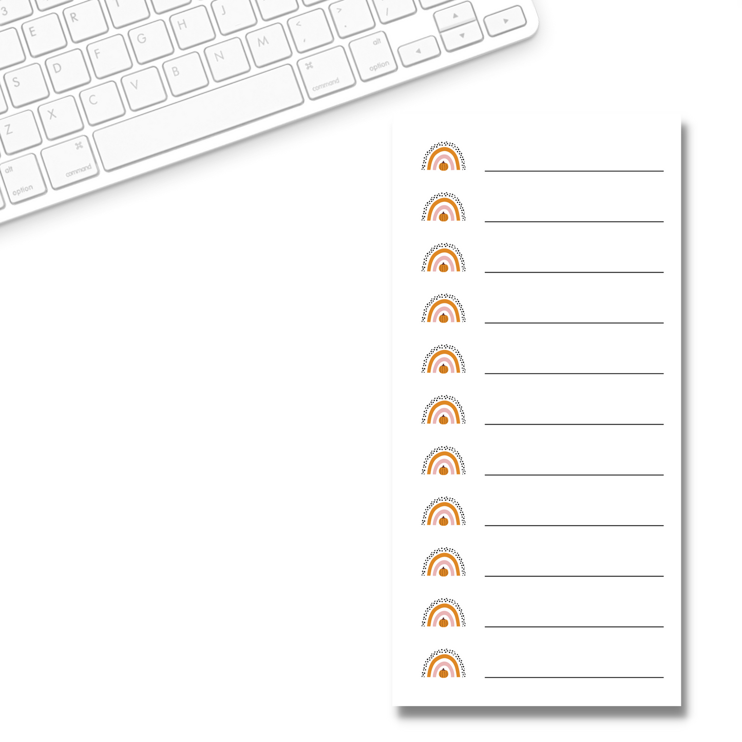 Pumpkin Rainbow Notepad (4 x 8)