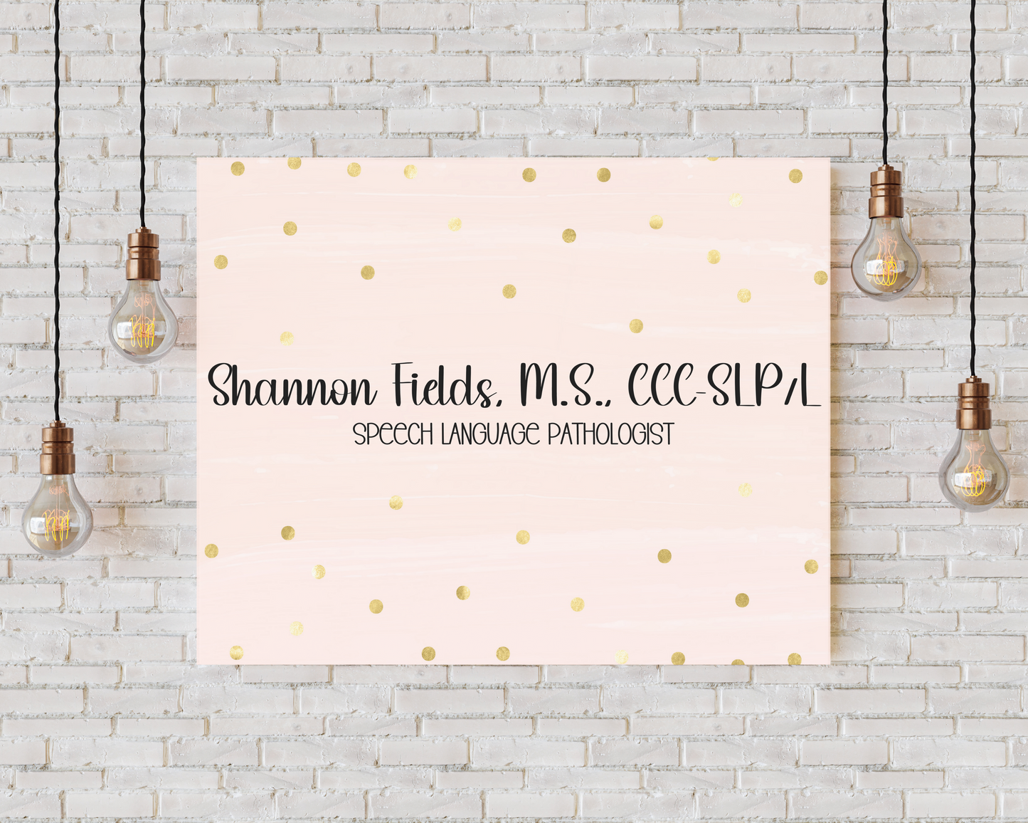 Light Pink + Gold Custom Canvas (18 x 12 in)