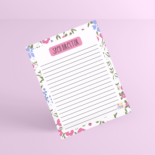 Floral SpEd Director Notepad