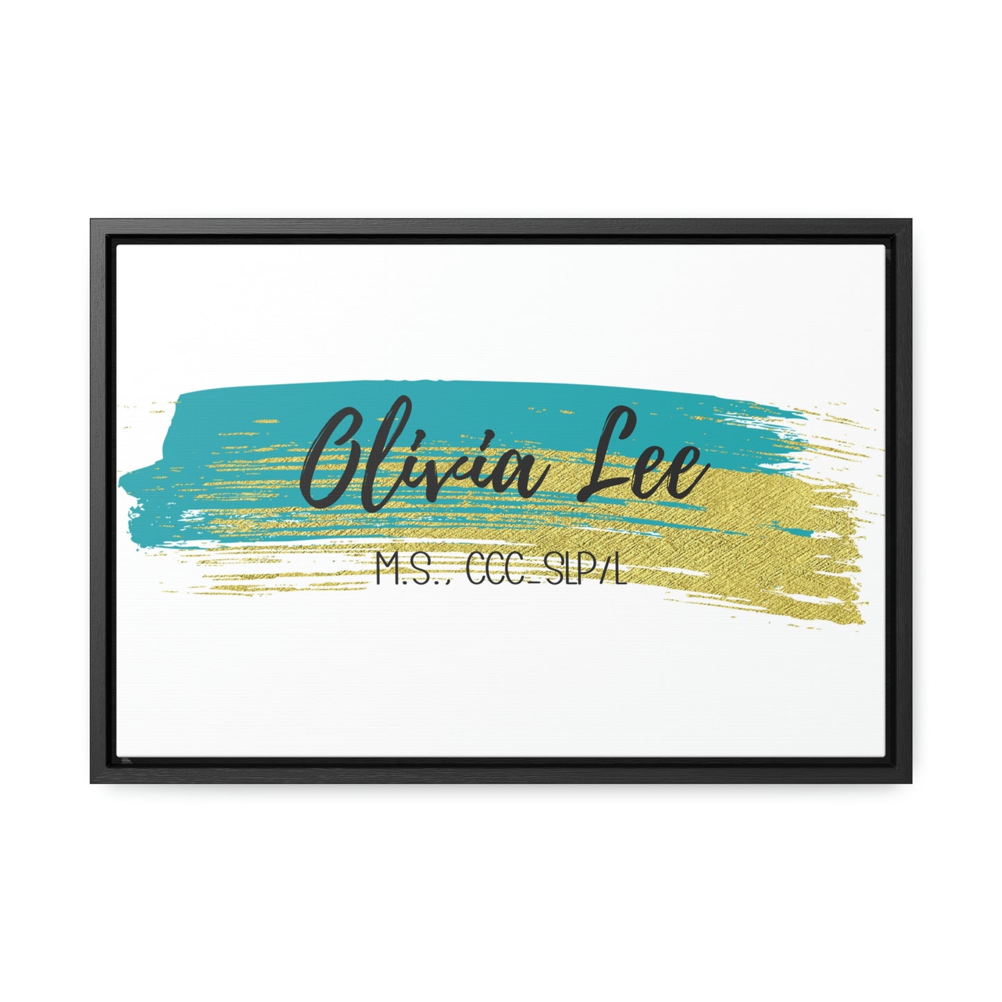 Teal + Gold Custom Framed Canvas (18 x 12 in)