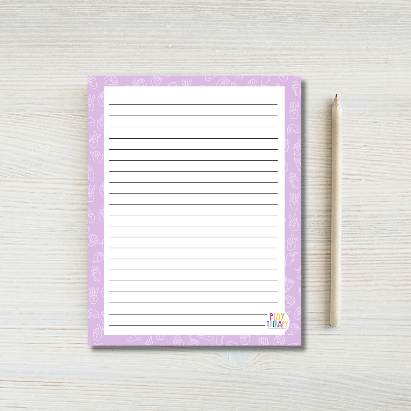 Lavender ASL Notepad – Play Therapy Creative