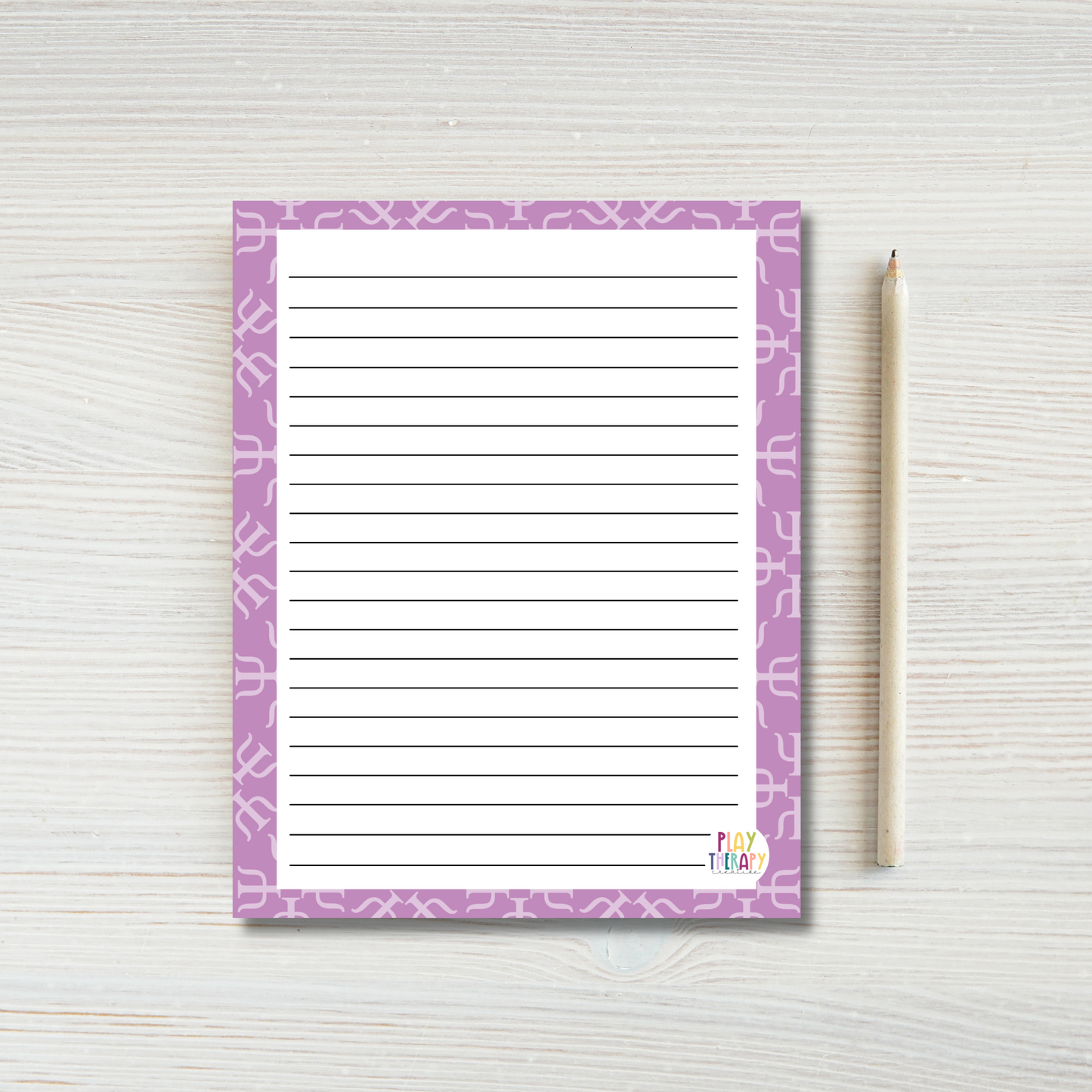 Lavender Psych Symbol Notepad