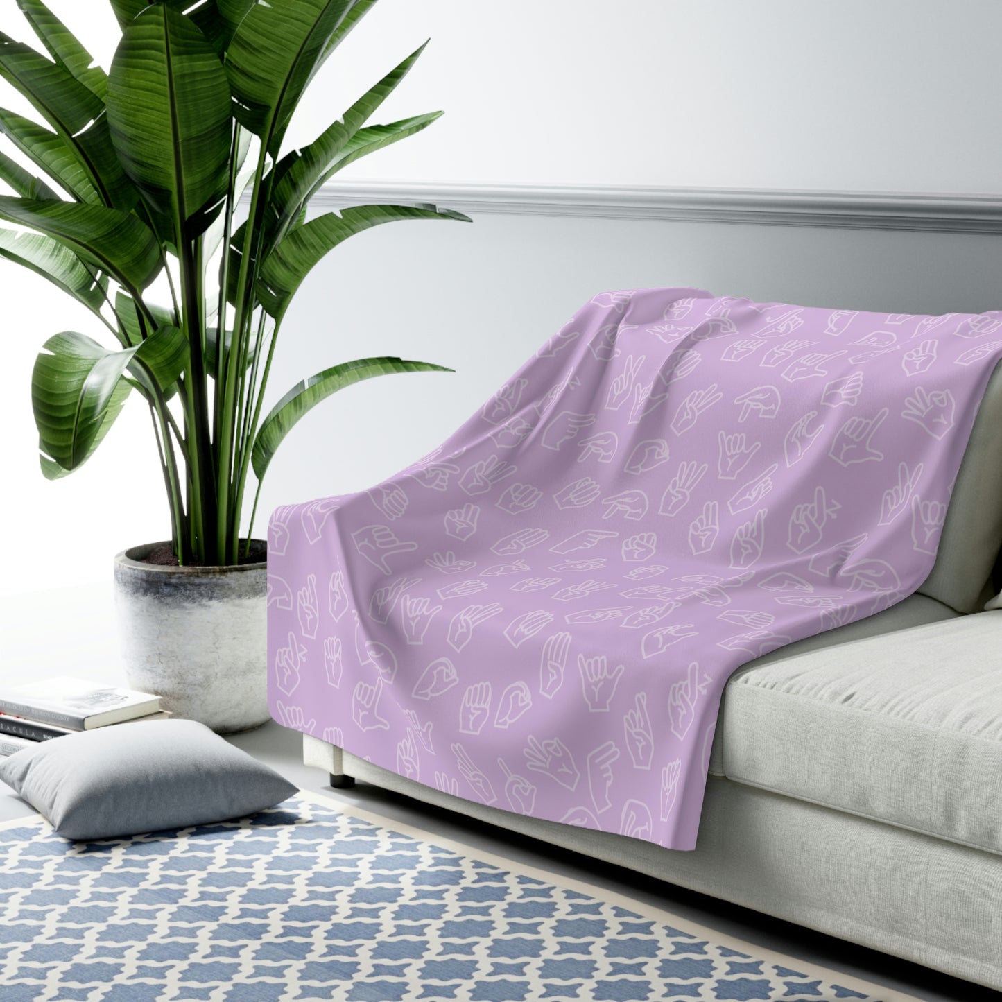 Lavender ASL Sherpa Blanket