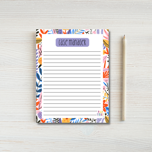 Floral Case Manager Notepad