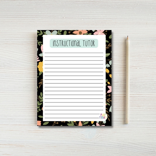 Floral Instructional Tutor Notepad