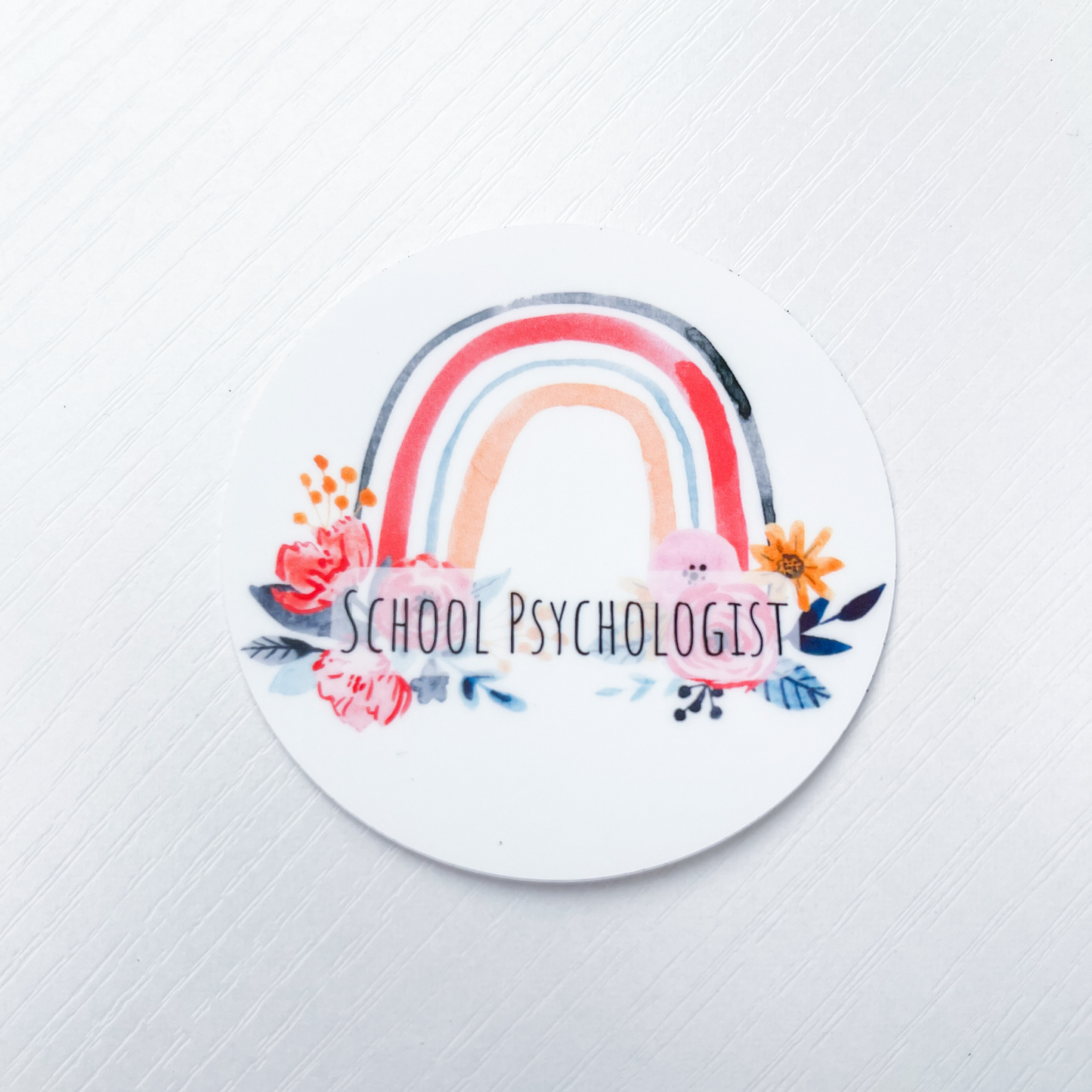 School Psychologist Rainbow Circle Sticker