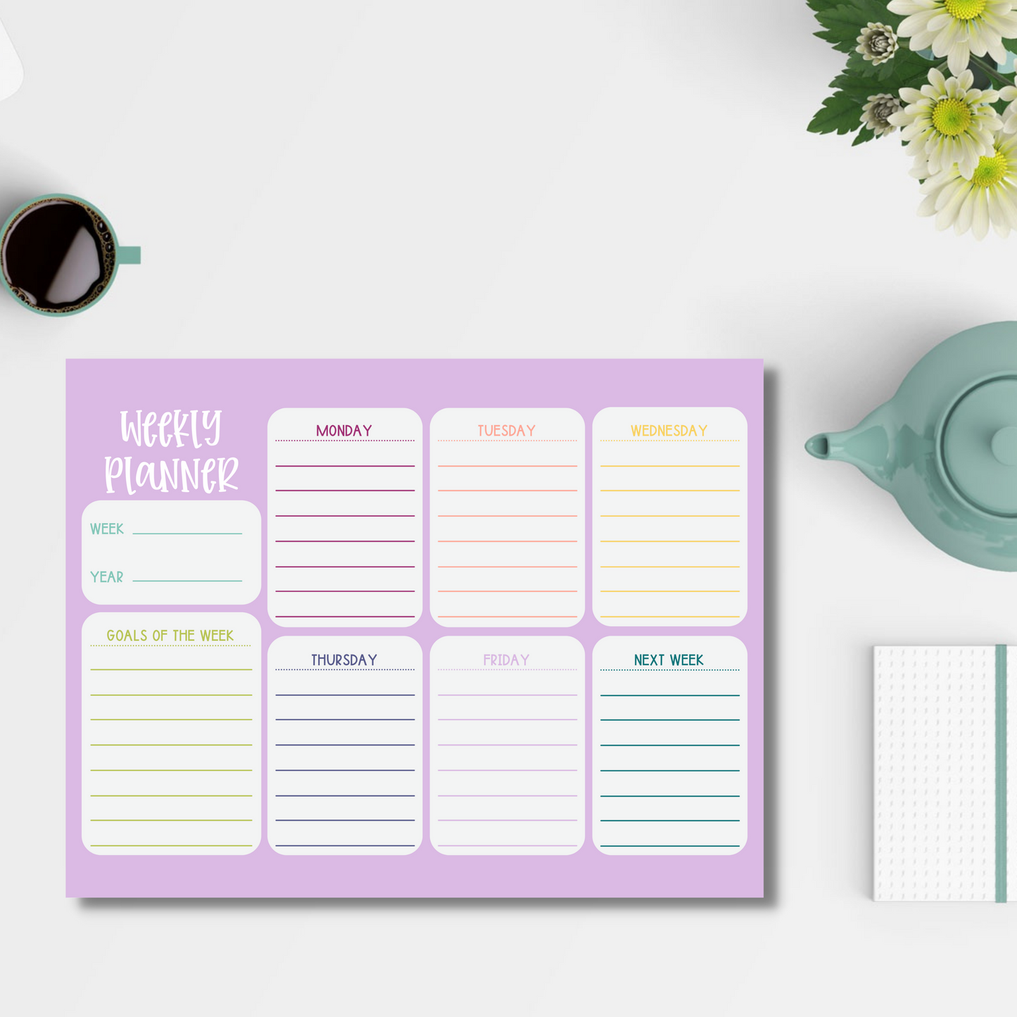 Weekly Planner Notepad (8.5 x 11)