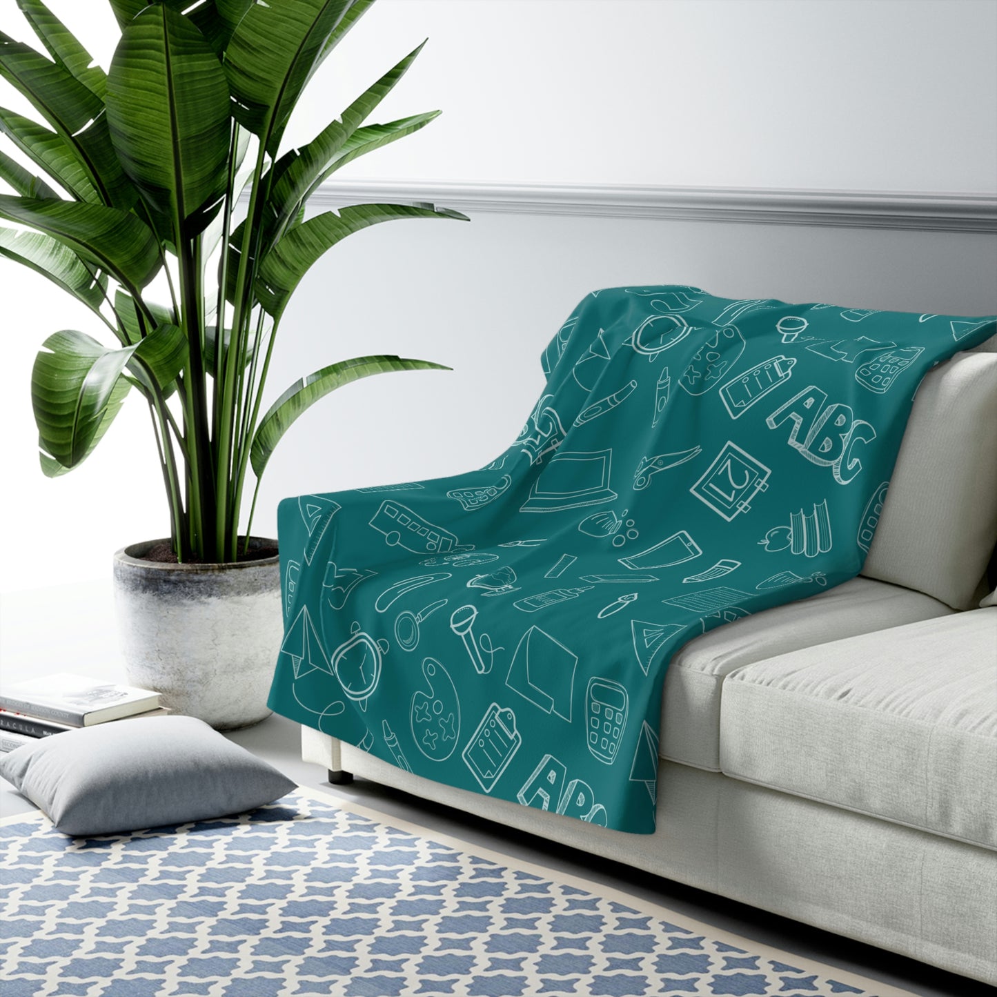 Teal Elementary Sherpa Blanket