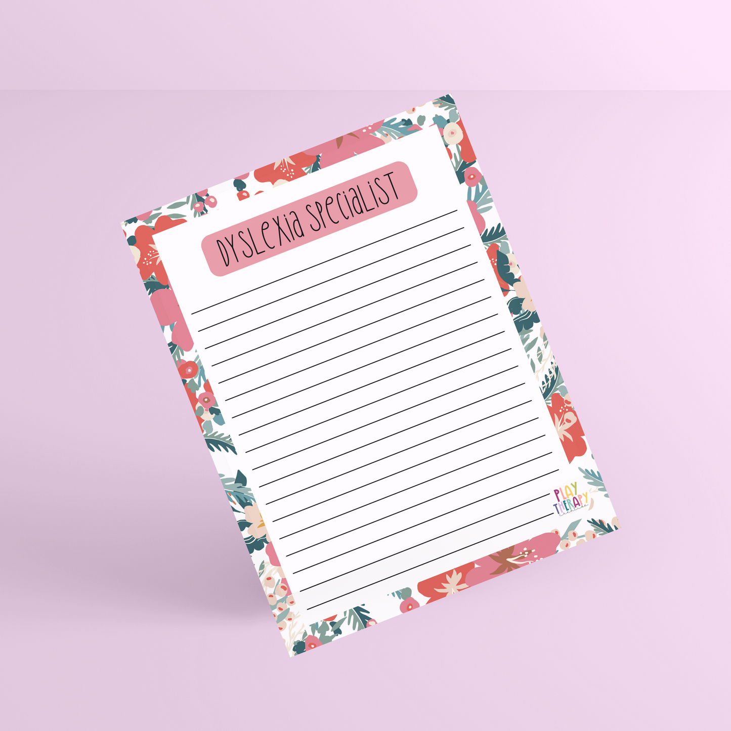 Floral Dyslexia Specialist Notepad
