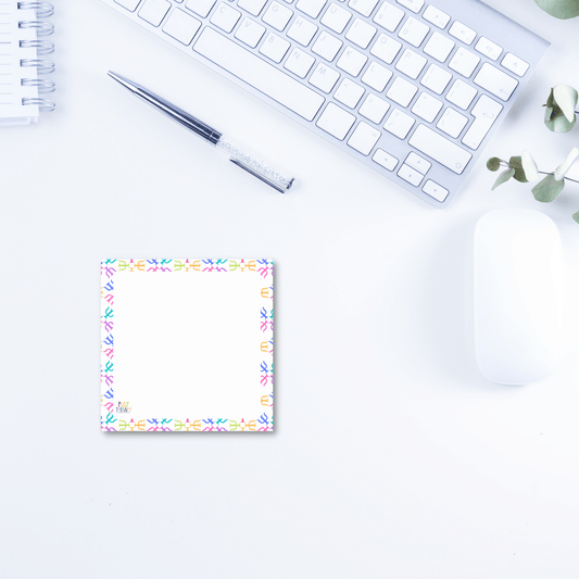 Bright Rainbow on White Psych Symbol Sticky Notes