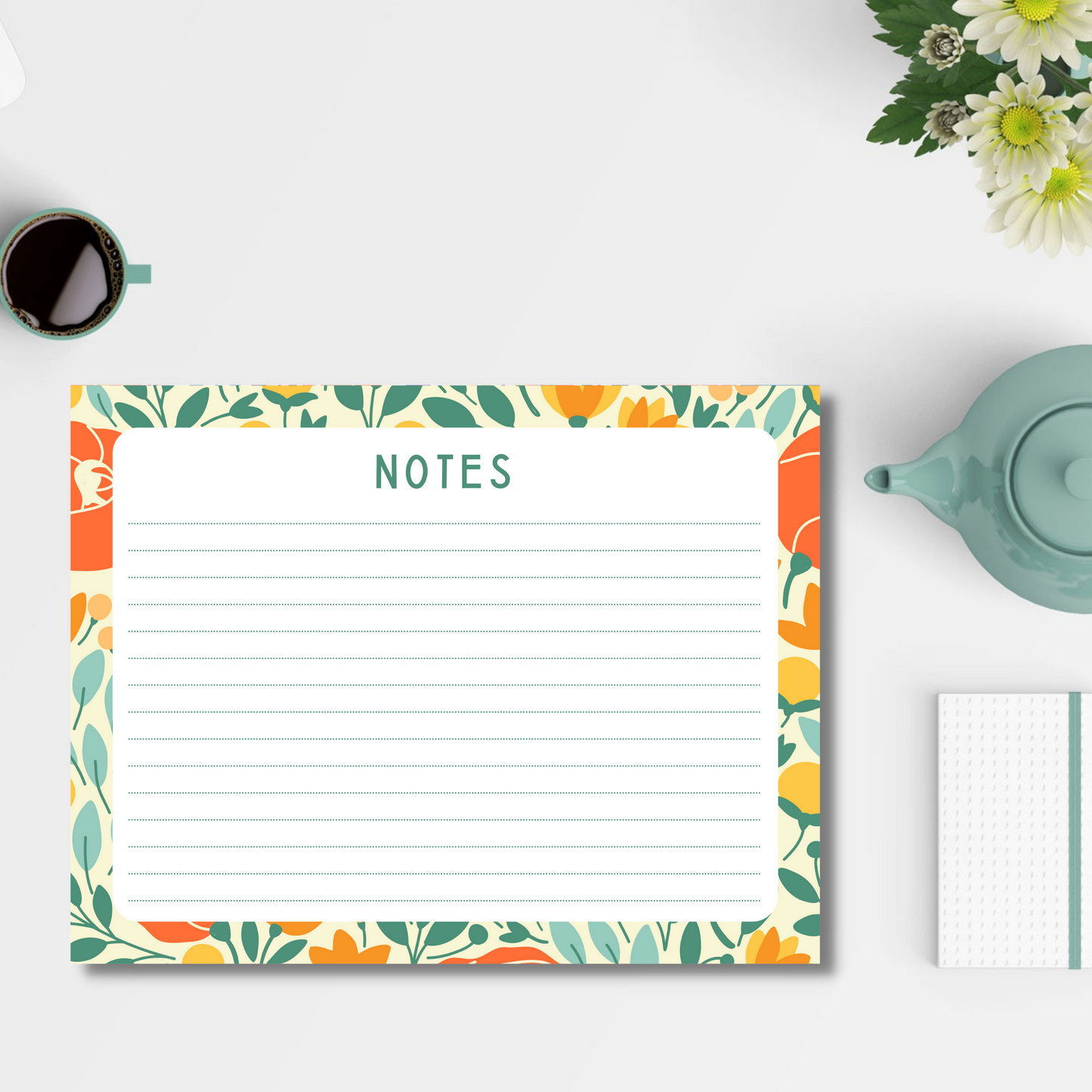 Summer Floral Notepad (8.5 x 11)