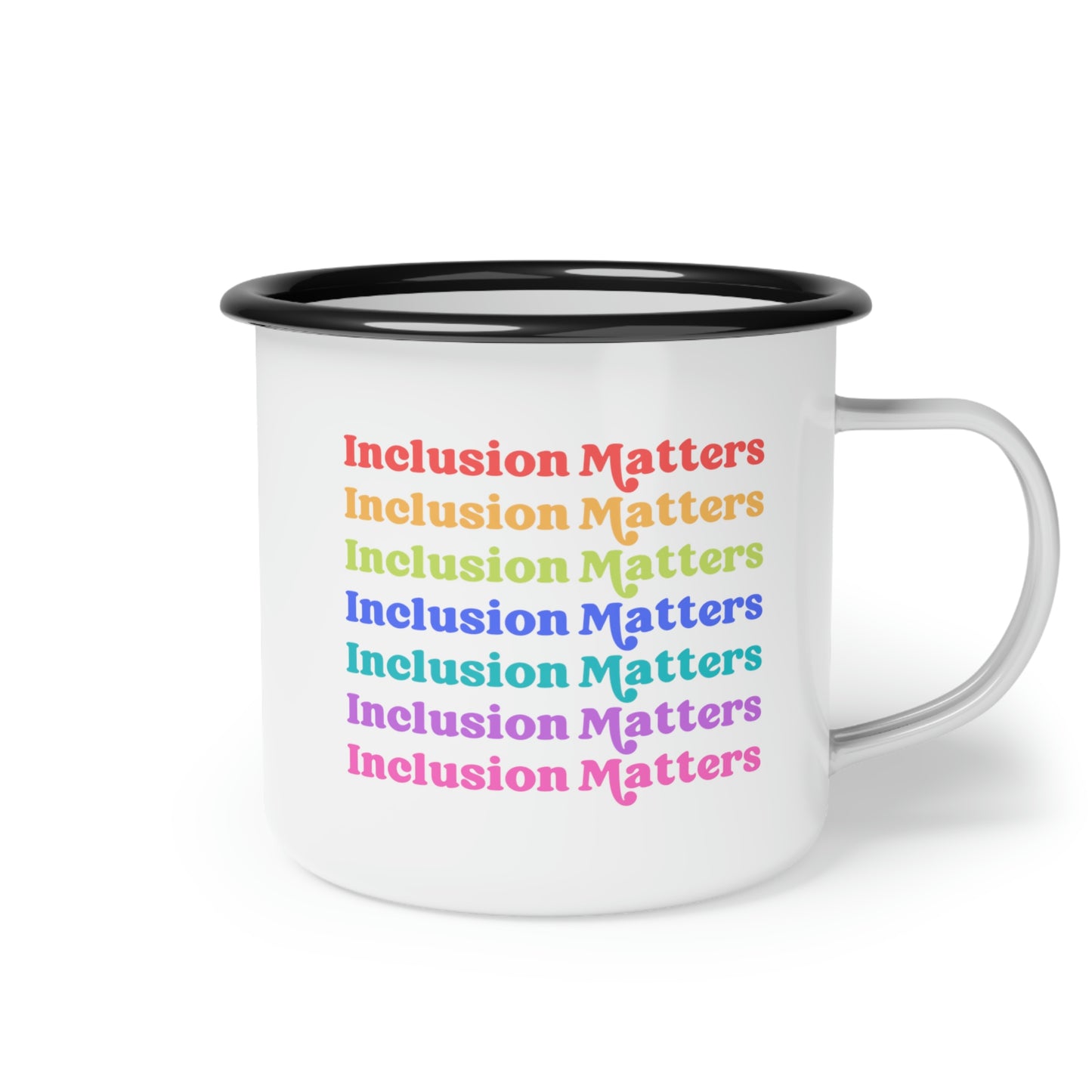 Rainbow Inclusion Matters Enamel Camp Mug
