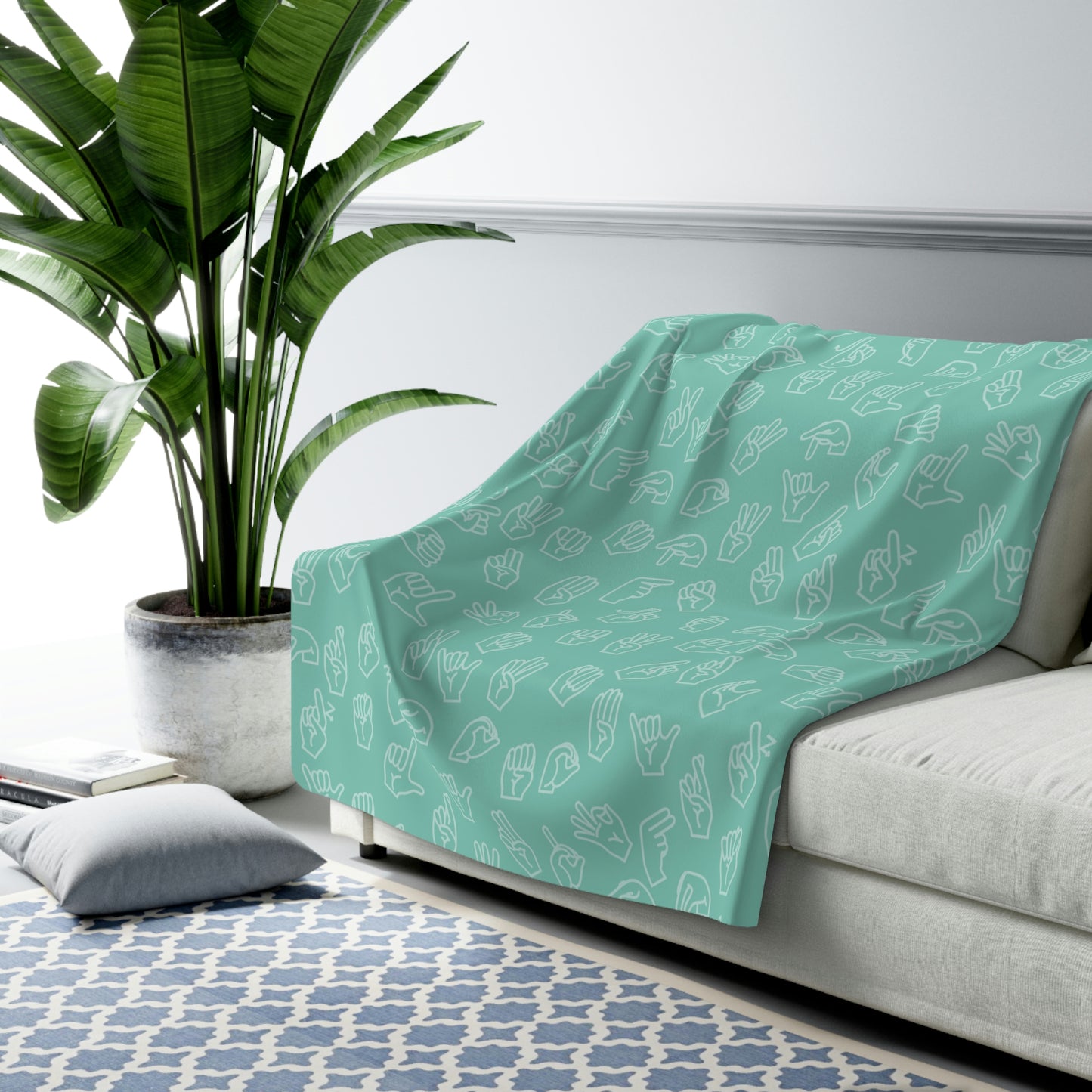 Mint ASL Sherpa Blanket