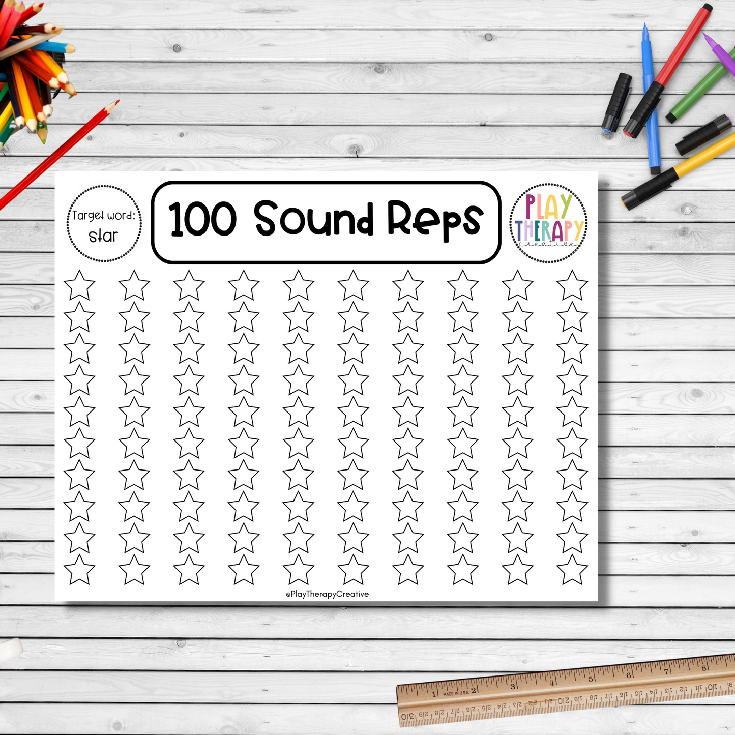 100 Sound Reps Activity for High Repetition Articulation Speech Therapy