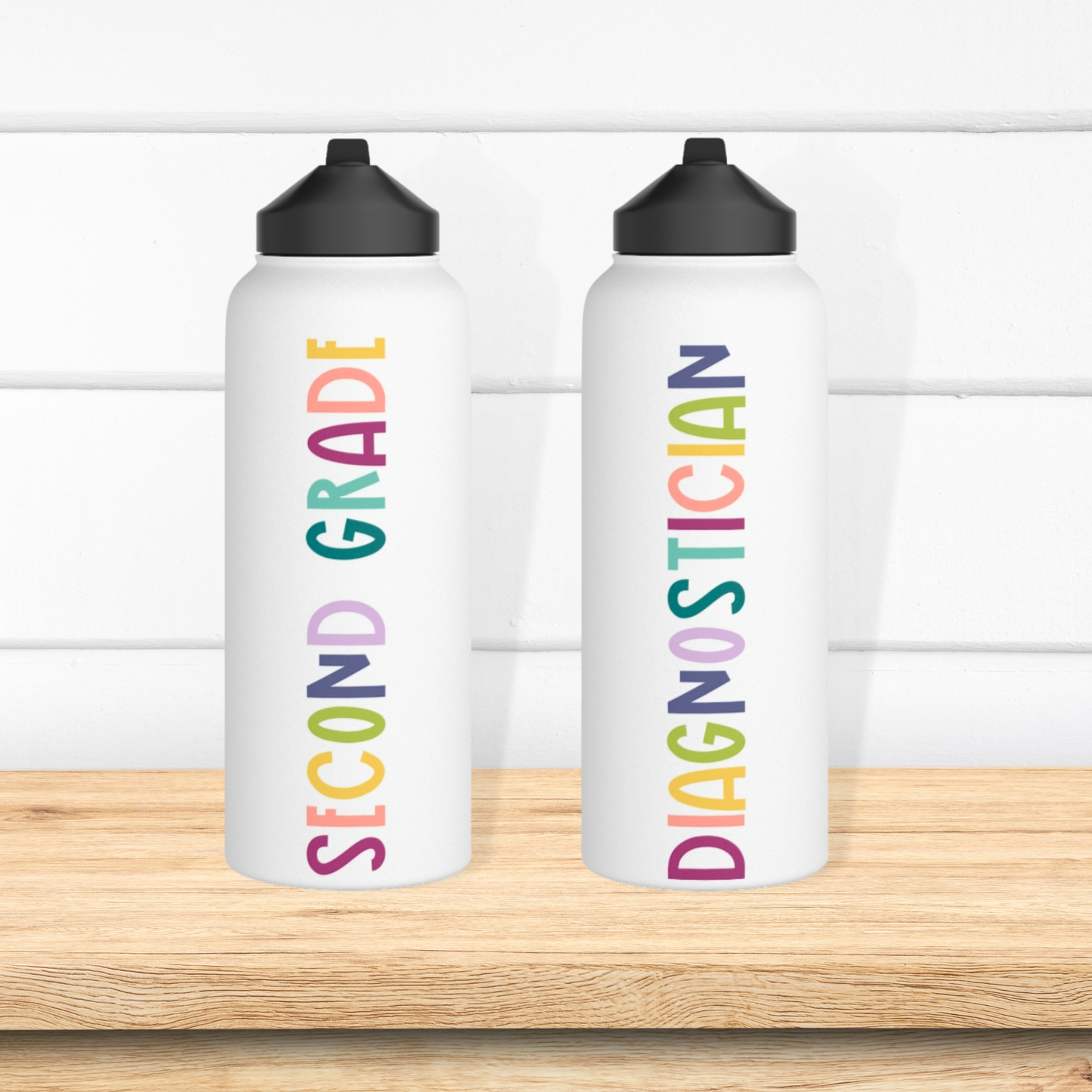 Muted Tones Personalized Stainless Steel Water Bottle 32oz
