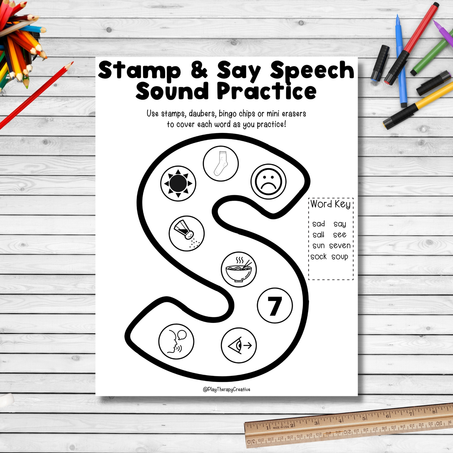 Stamp & Say Speech Sound Practice for Articulation Speech Therapy