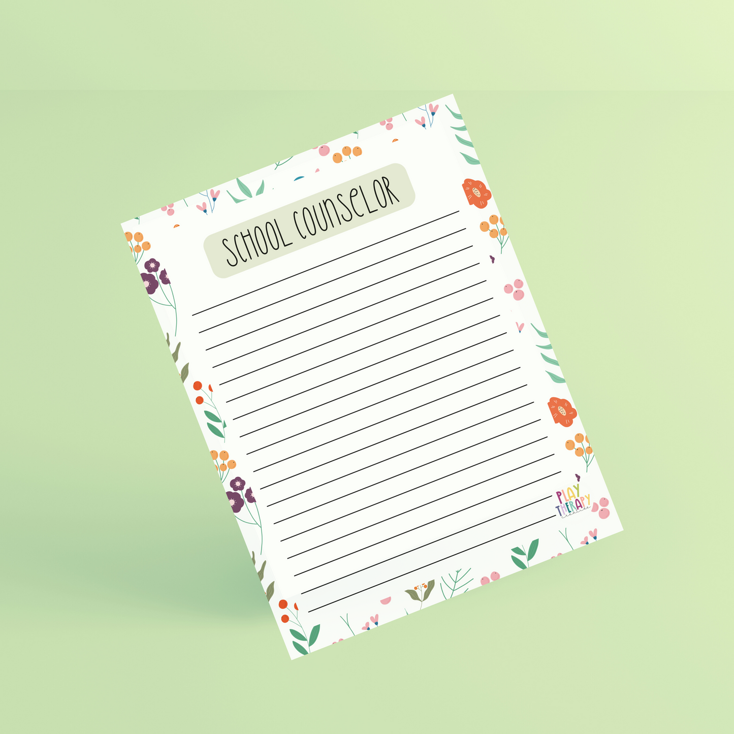 Floral School Counselor Notepad