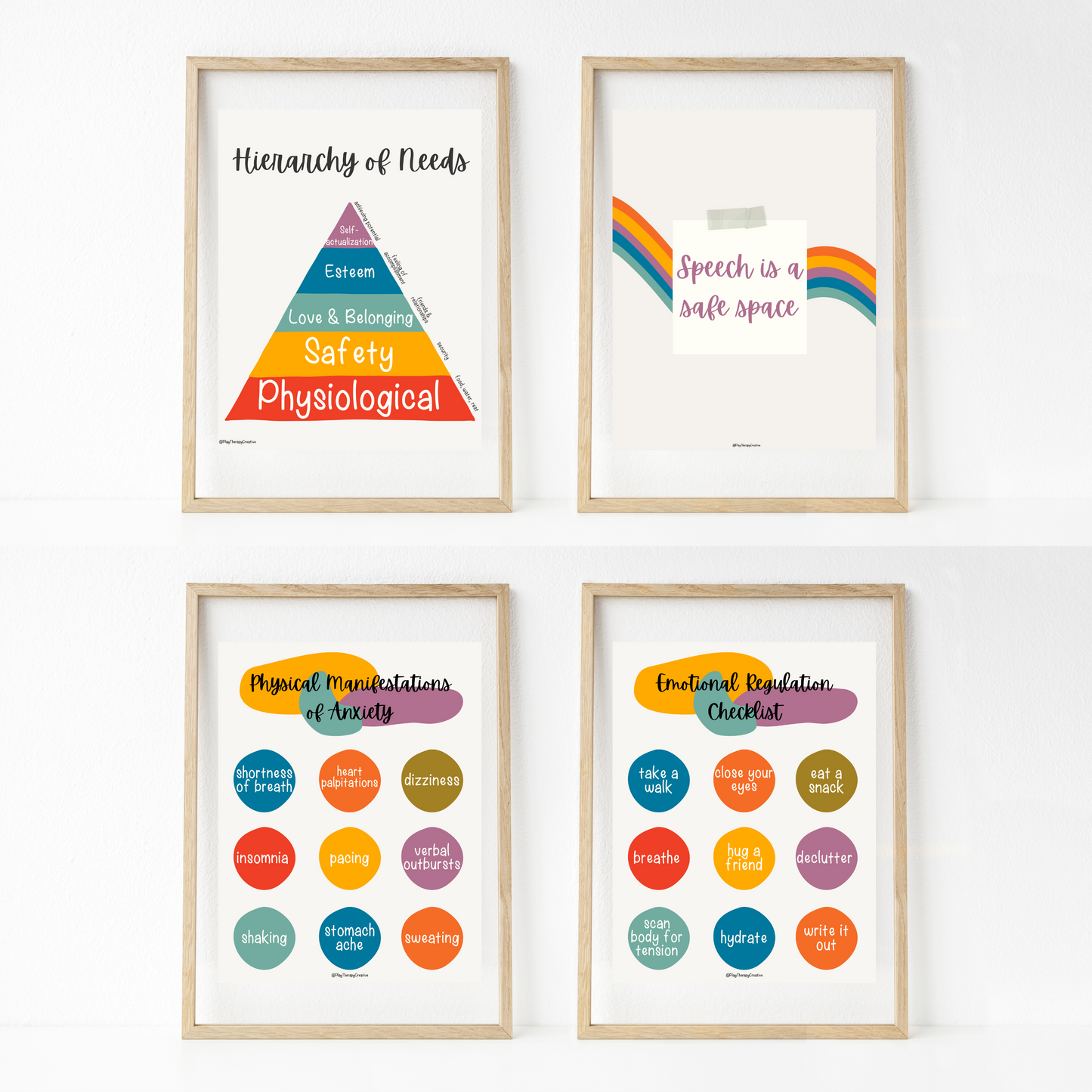 Retro Rainbow Speech Room Wall Art- Set of 20