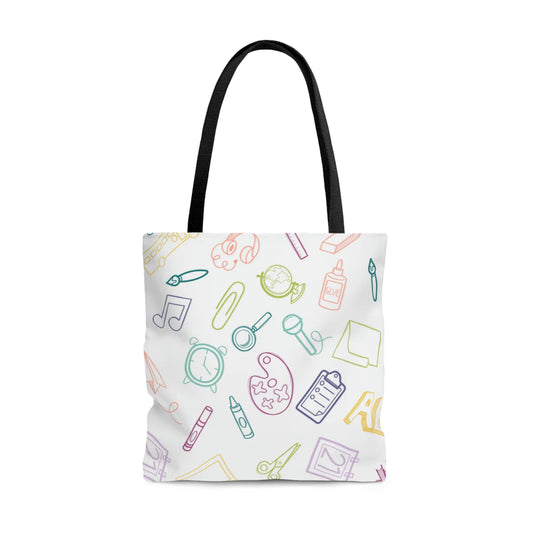 Rainbow Elementary Doodles Tote