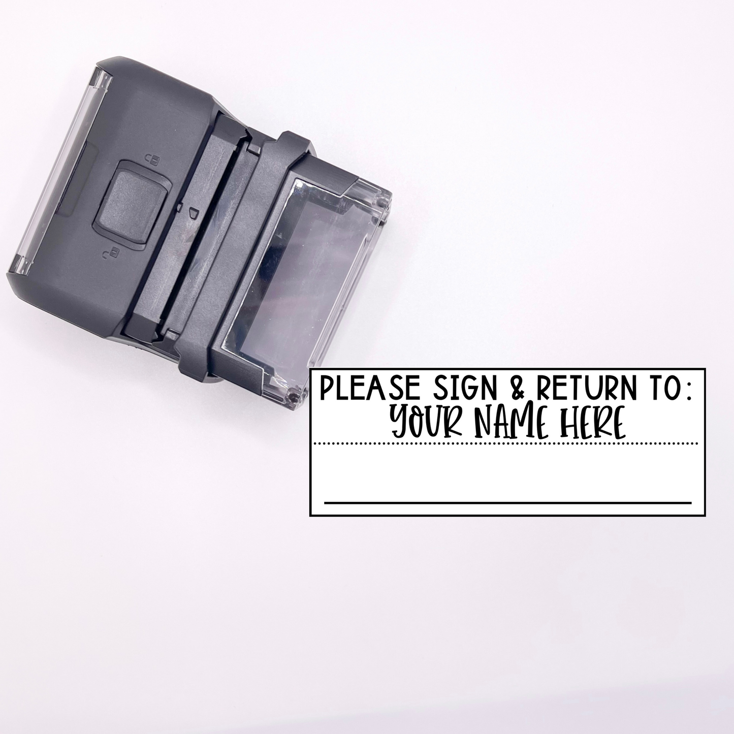 "Please sign & return to" Self-Inking Stamp (ENGLISH VERSION)