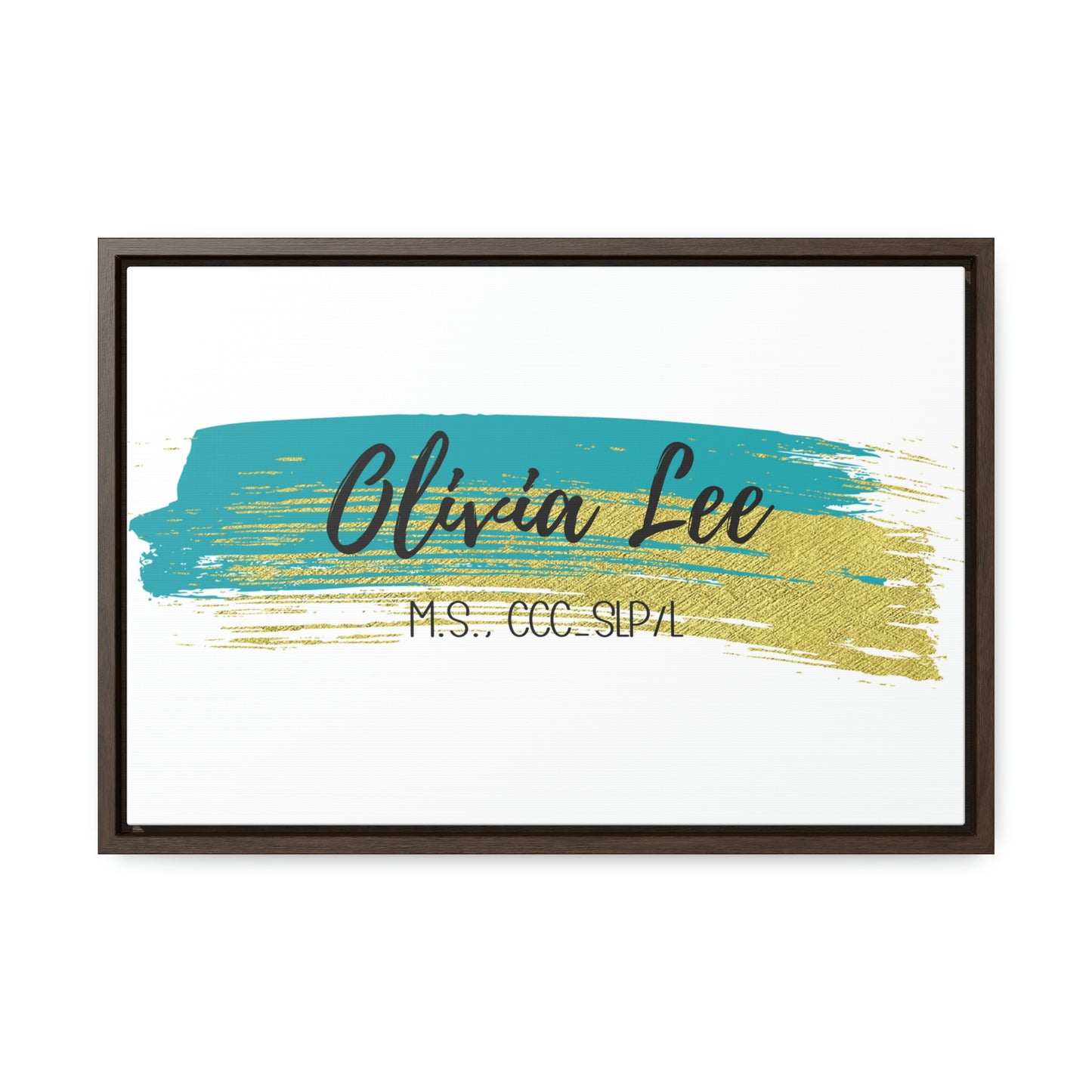 Teal + Gold Custom Framed Canvas (18 x 12 in)