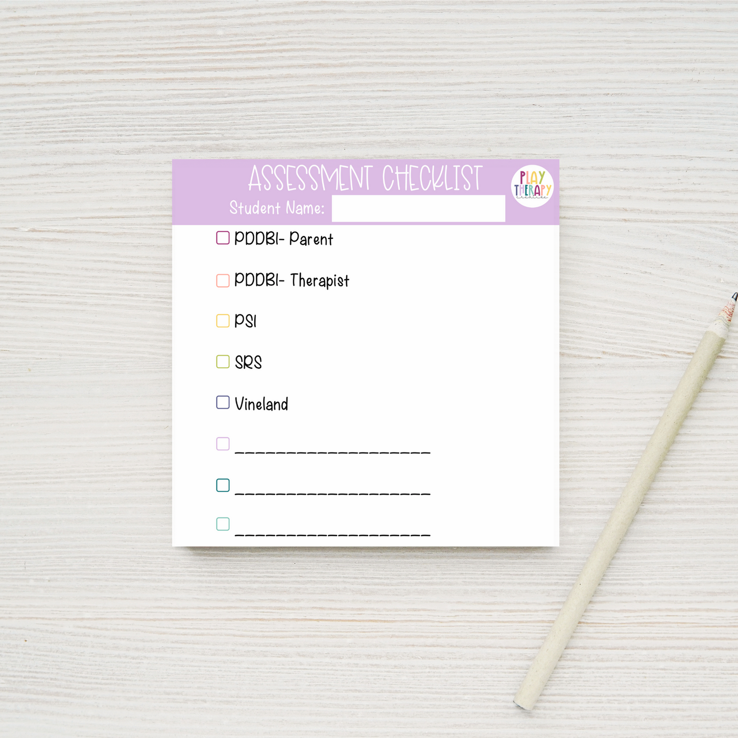 Assessment Checklist Sticky Notes (Purple)