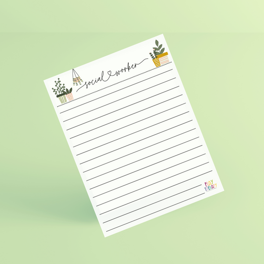 Social Worker Plant Lover Notepad