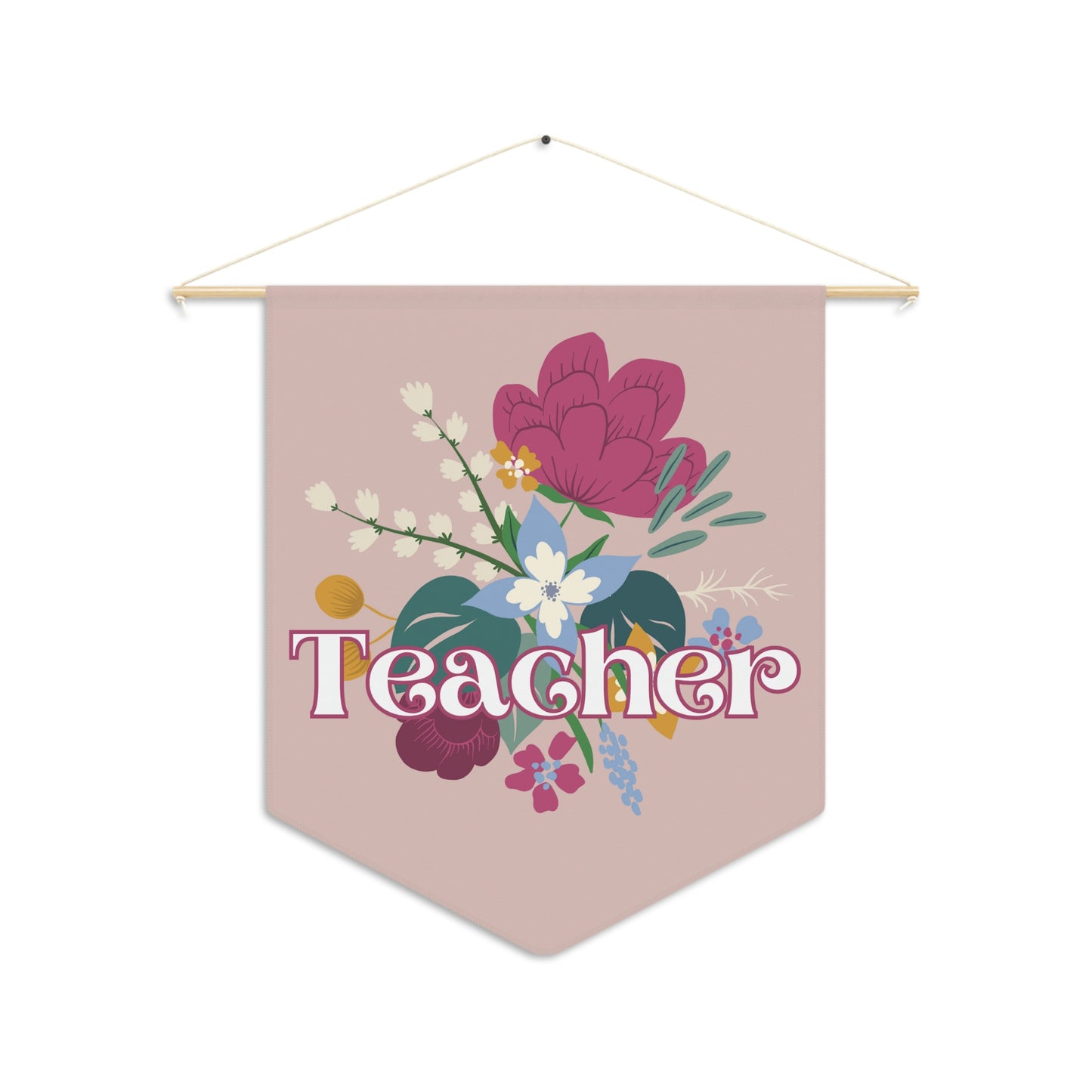Floral Teacher Pennant (18 x 21 in)