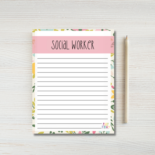 Floral Social Worker Notepad