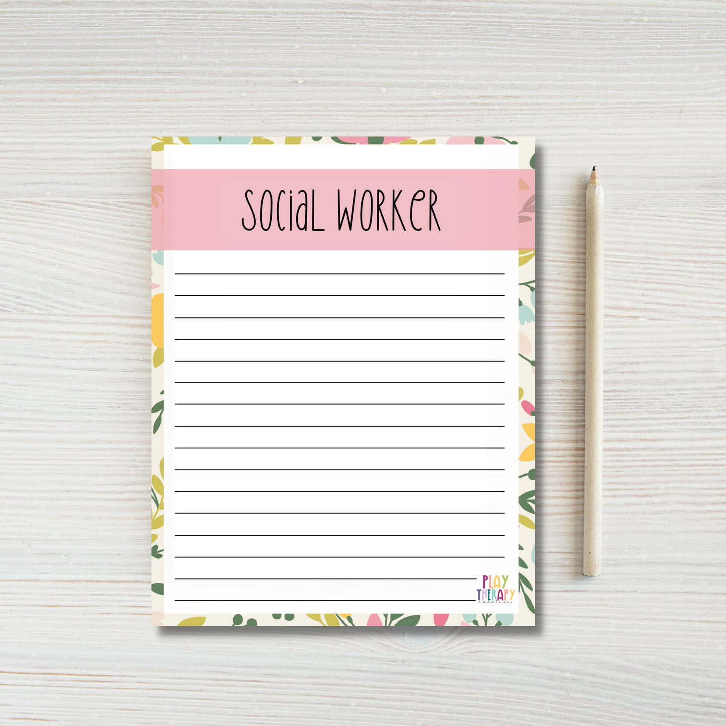 Floral Social Worker Notepad