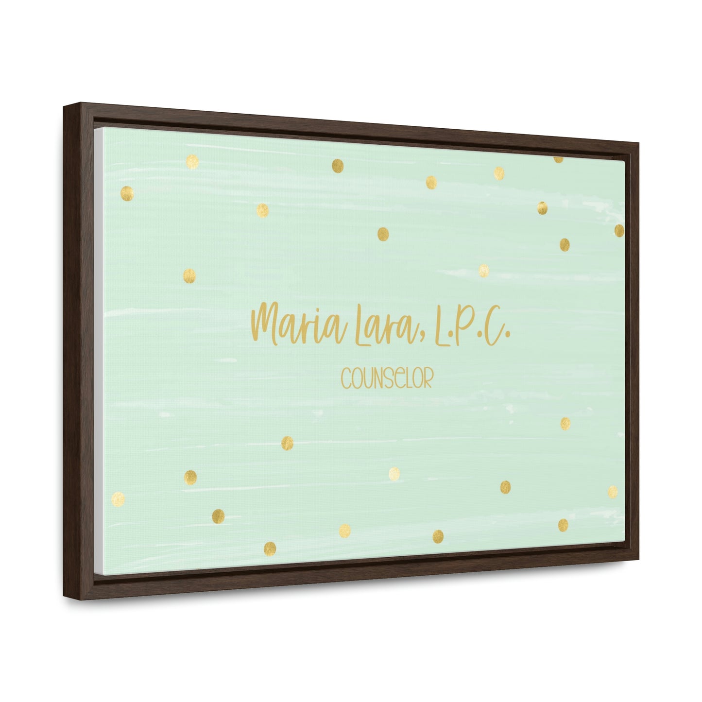 Mint + Gold Custom Framed Canvas (18 x 12 in)