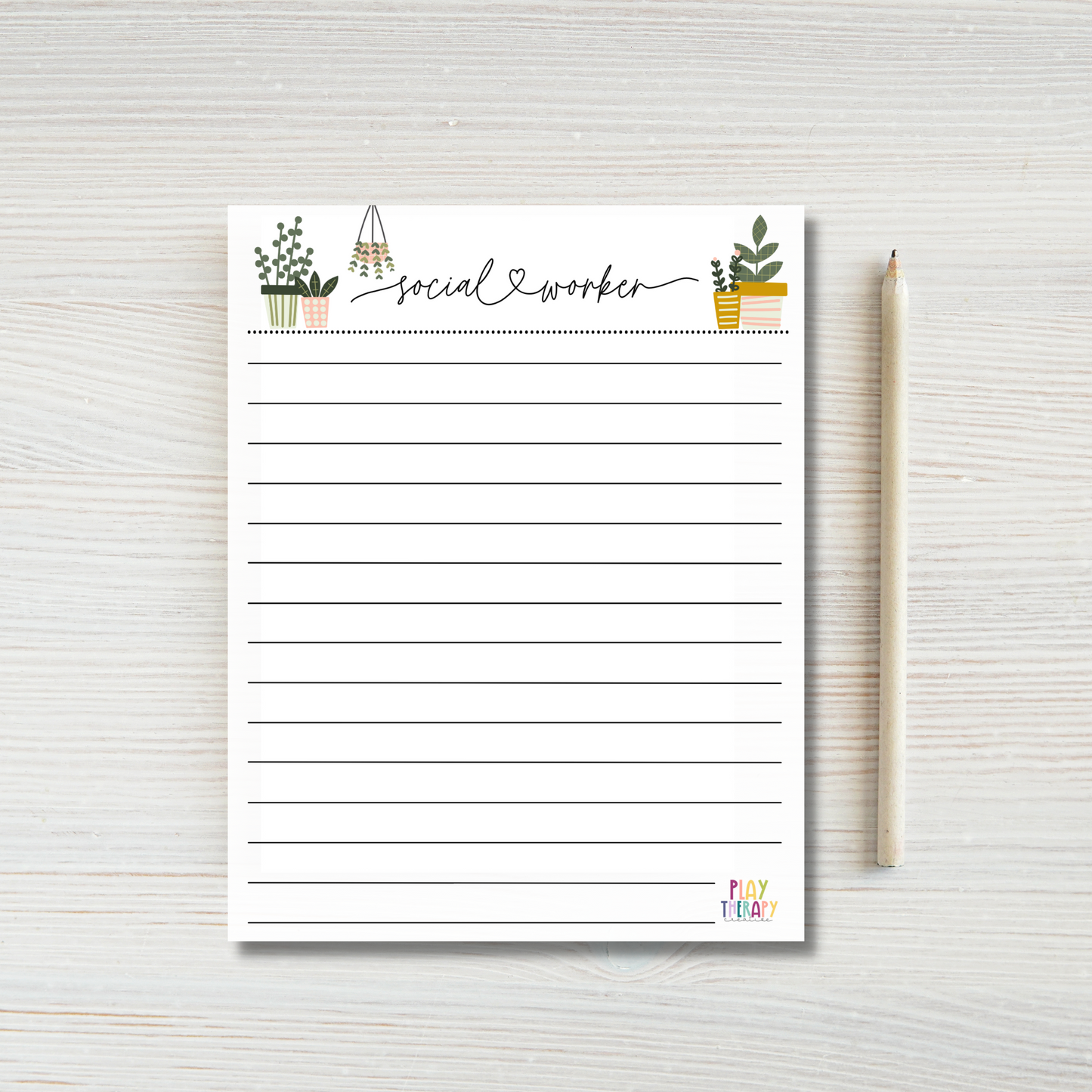Social Worker Plant Lover Notepad