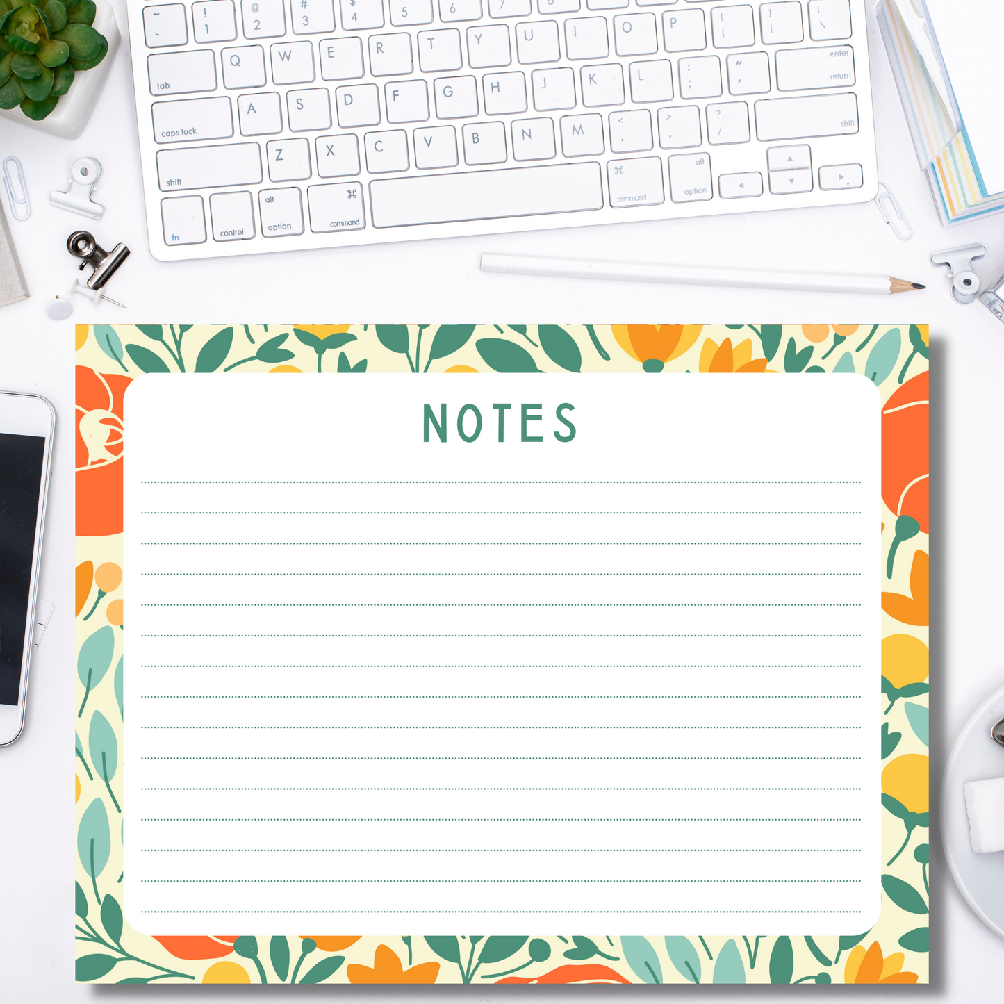 Summer Floral Notepad (8.5 x 11)