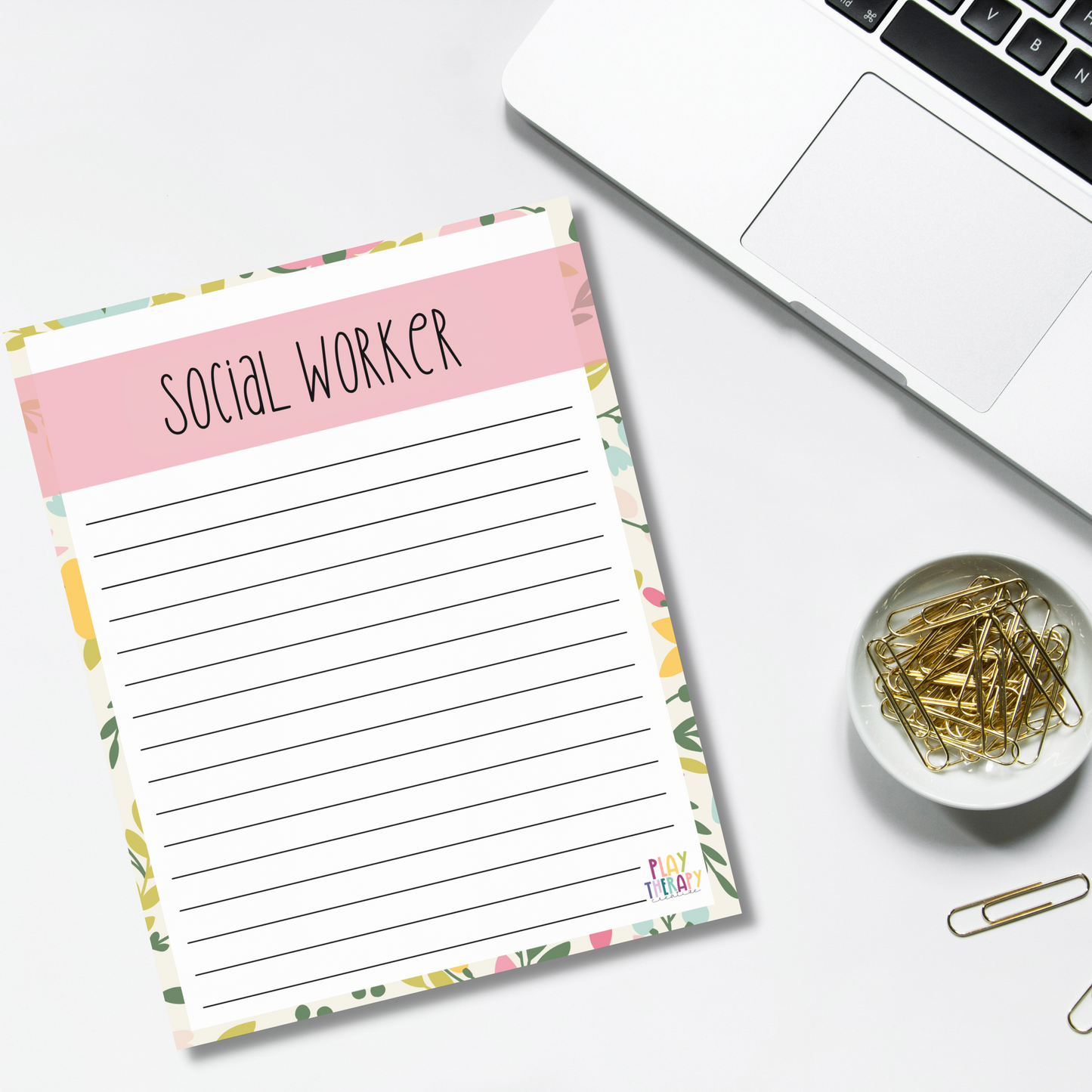 Floral Social Worker Notepad