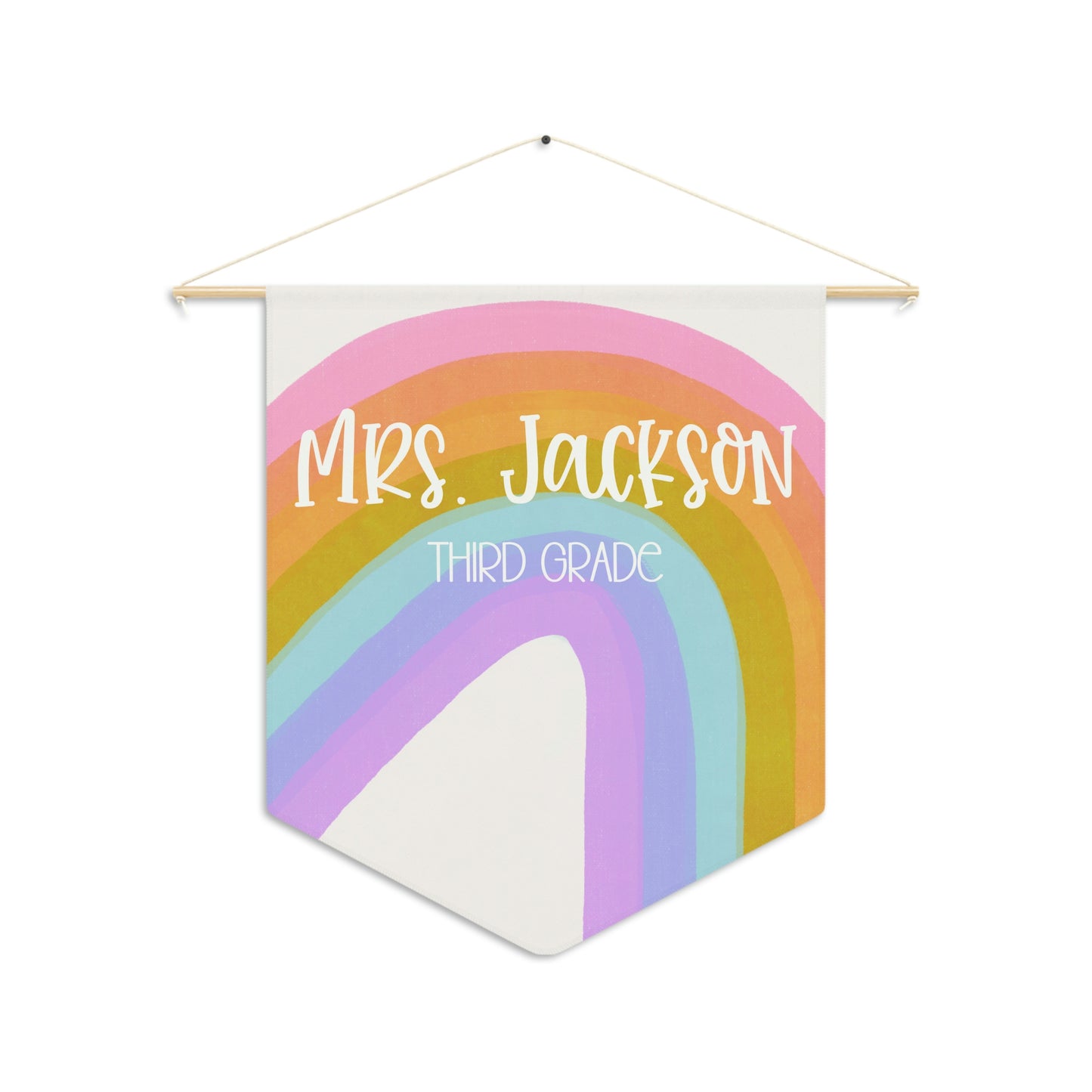 Custom Bright Rainbow Pennant (18 x 21 in)