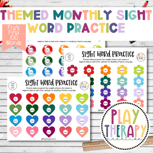Themed Monthly Sight Word Practice / Fry’s First 100 Sight Words