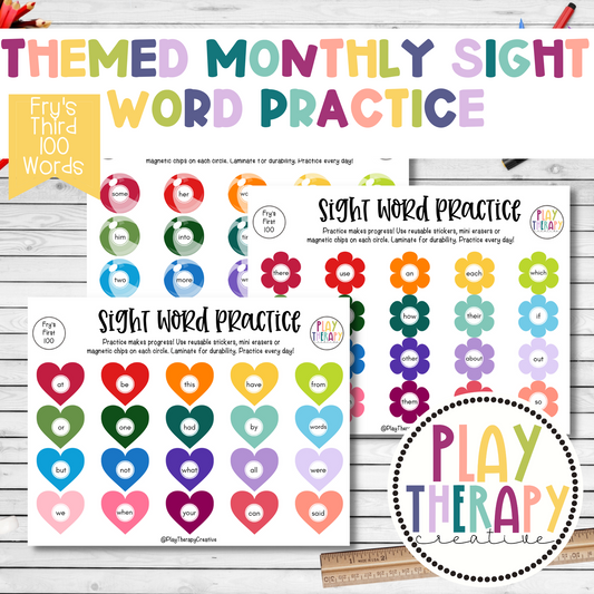 Themed Monthly Sight Word Practice / Fry’s Third 100 Sight Words