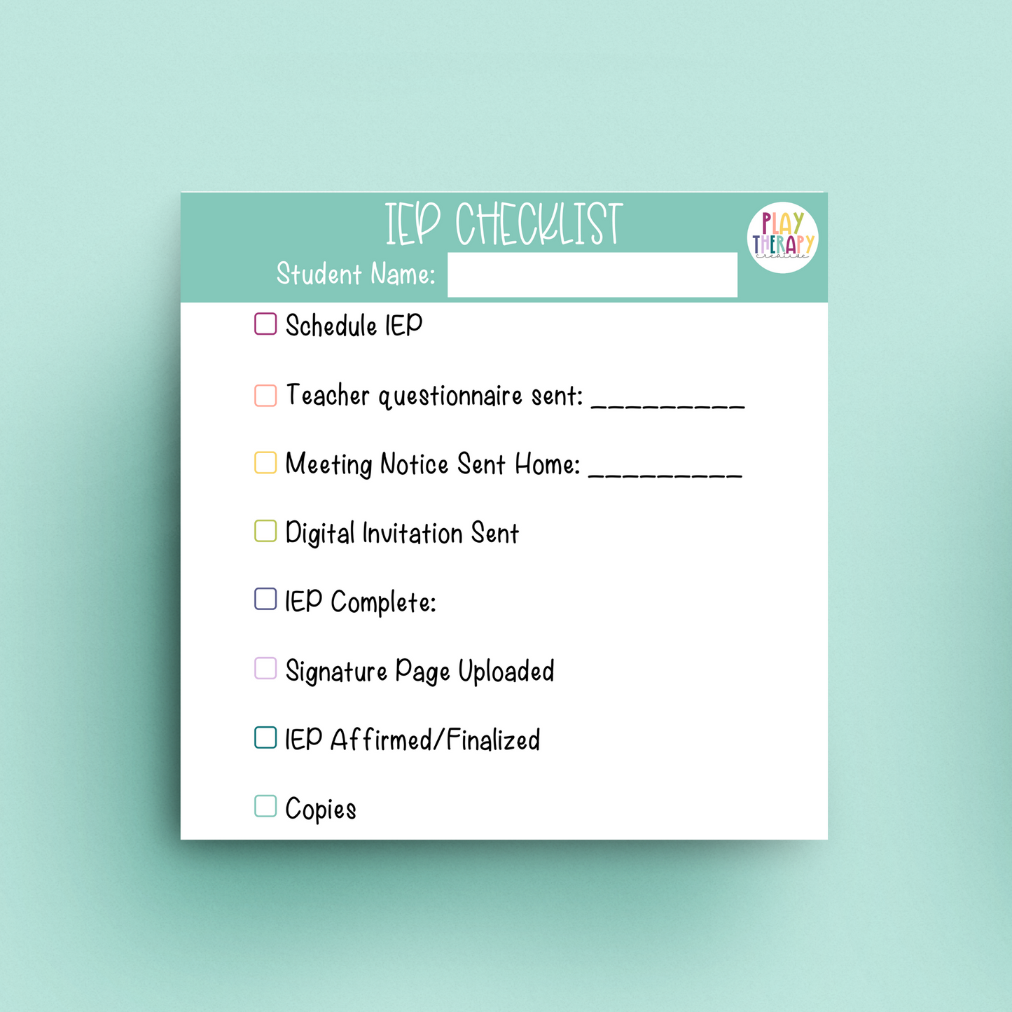 IEP Checklist Sticky Notes