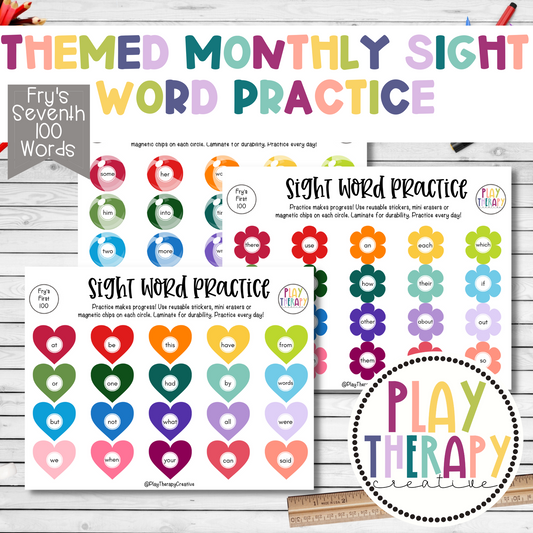 Themed Monthly Sight Word Practice / Fry’s Seventh 100 Sight Words
