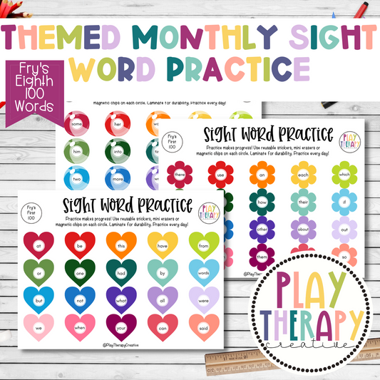 Themed Monthly Sight Word Practice / Fry’s Eighth 100 Sight Words