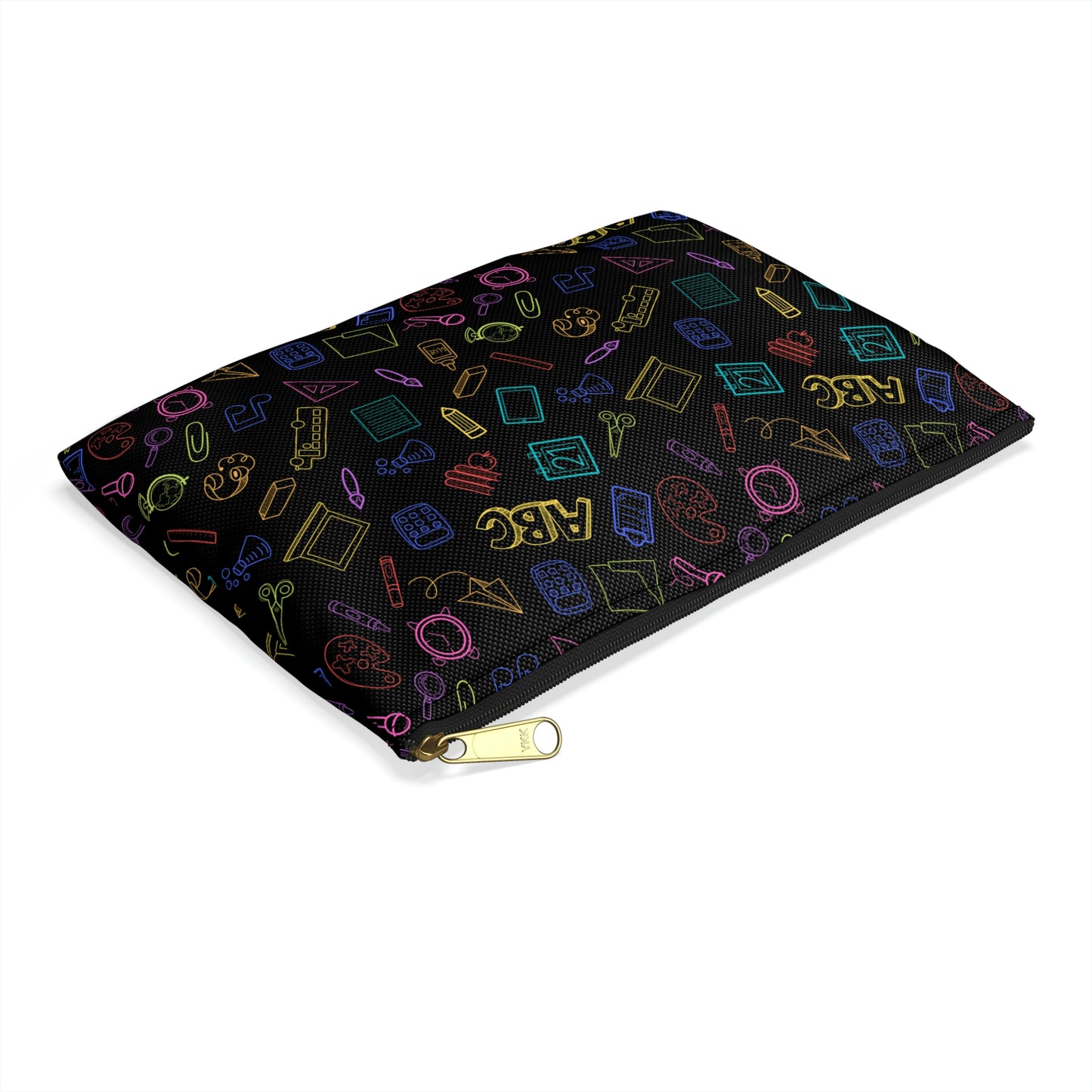 Customizable Rainbow Elementary Doodles Pencil Pouch