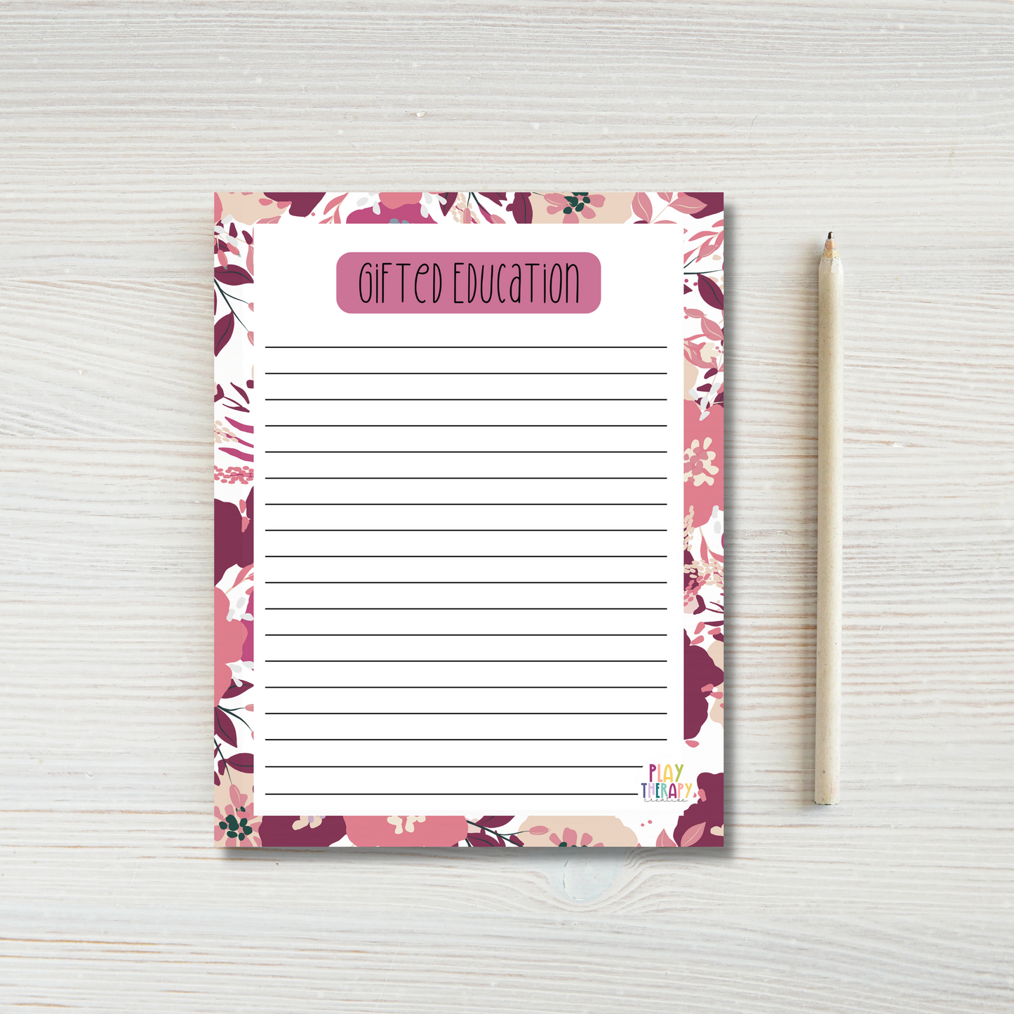 Floral Gifted Education Notepad