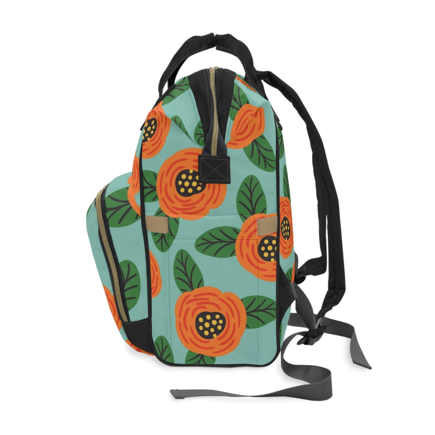 Orange Floral Backpack
